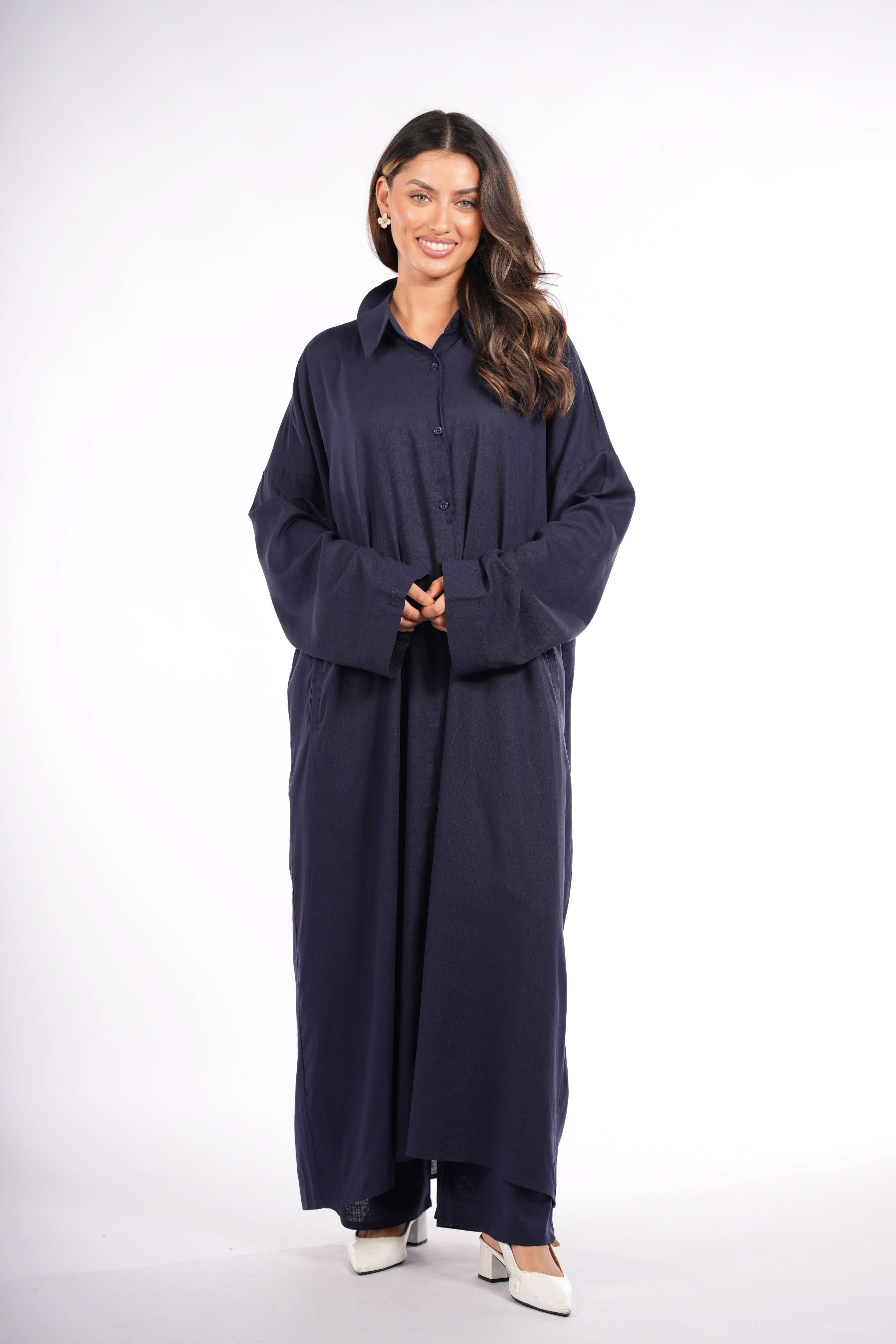 PALMA LINEN SET - NAVY - Losyana.Shop
