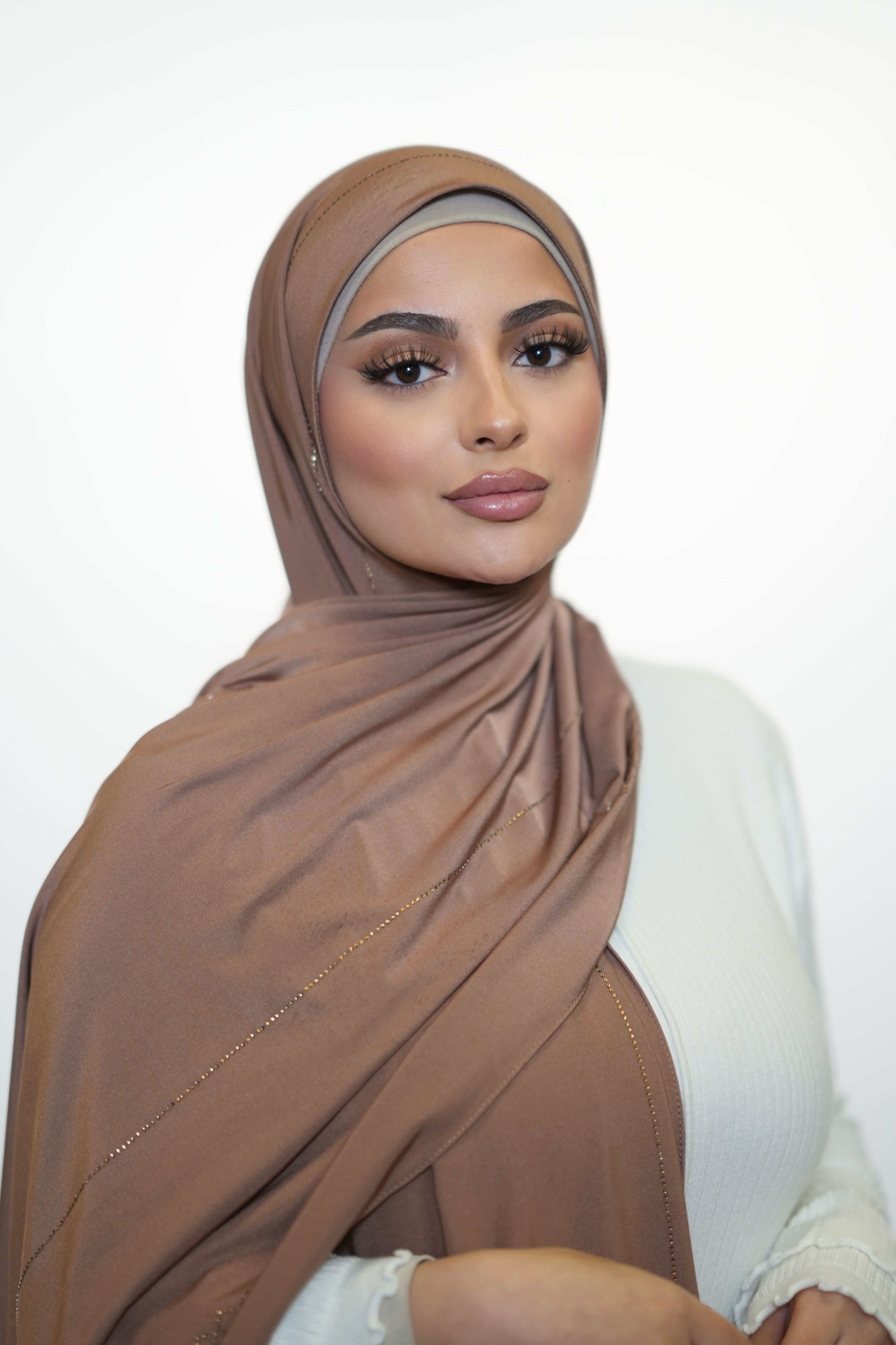 Diamond Satin premium Jersey - mocca - Losyana.Shop