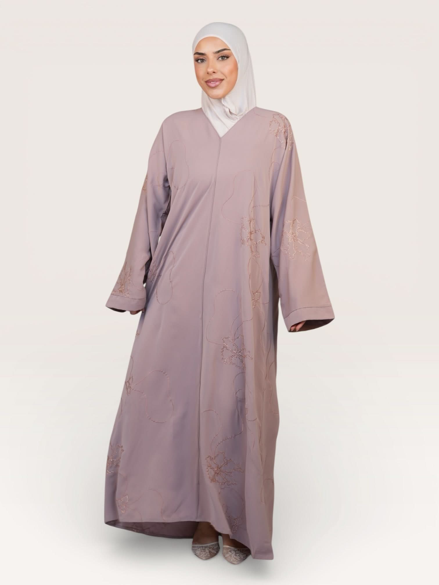 glitter abaya - almond - Losyana.Shop