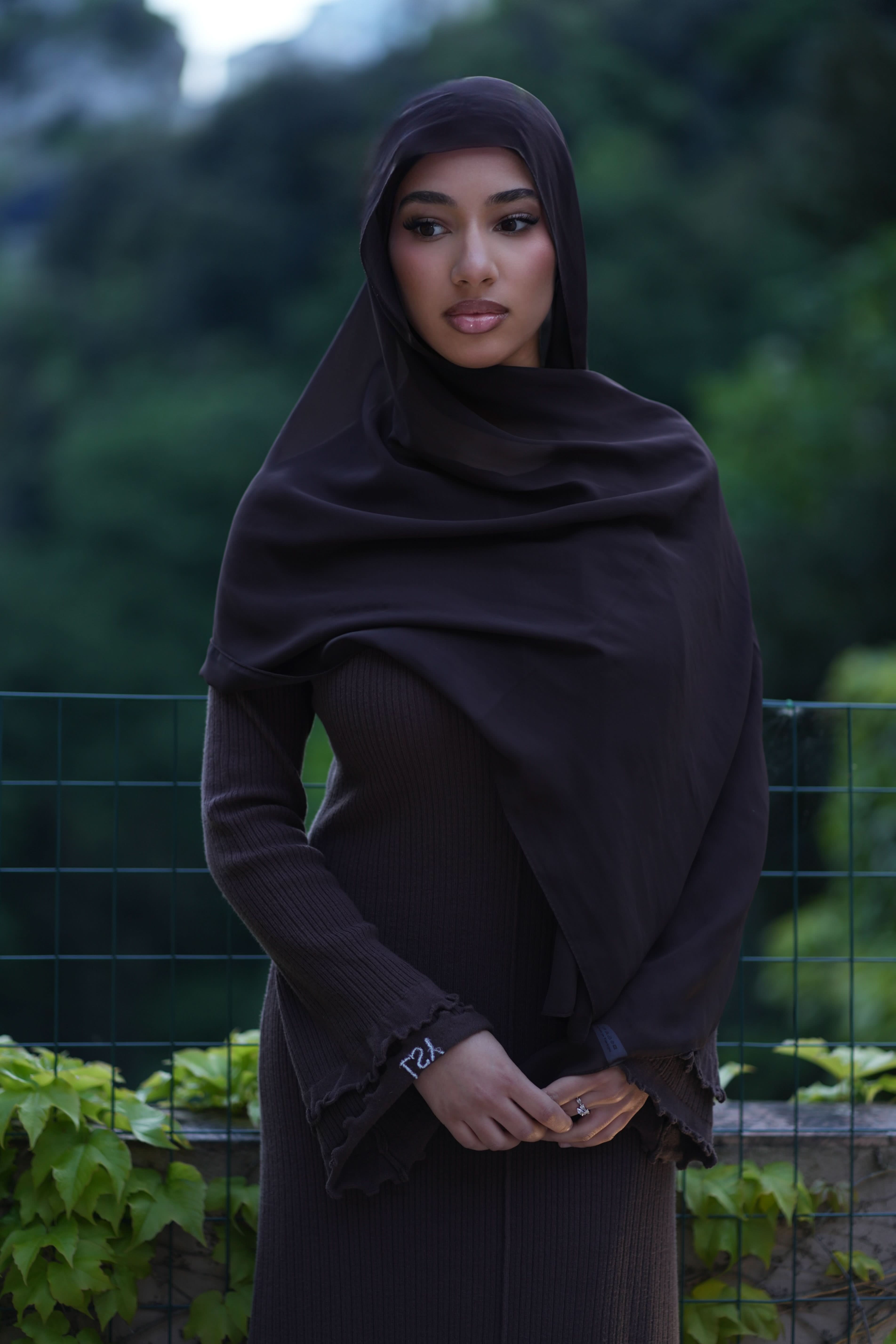 RUFFLED MAXI DRESS - ESPRESSO - Losyana.Shop