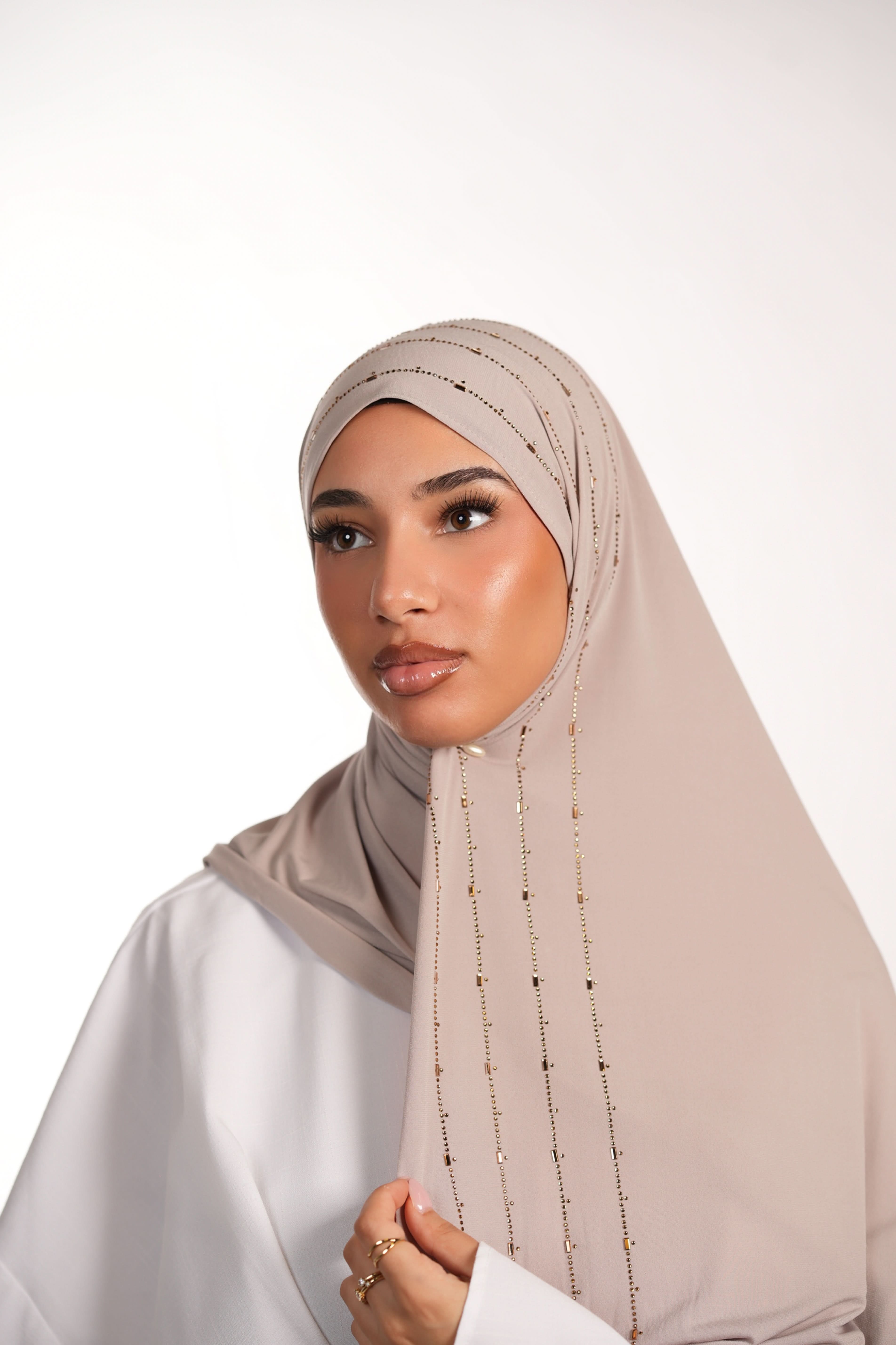 Premium Jersey Strass - nude grey - Losyana.Shop