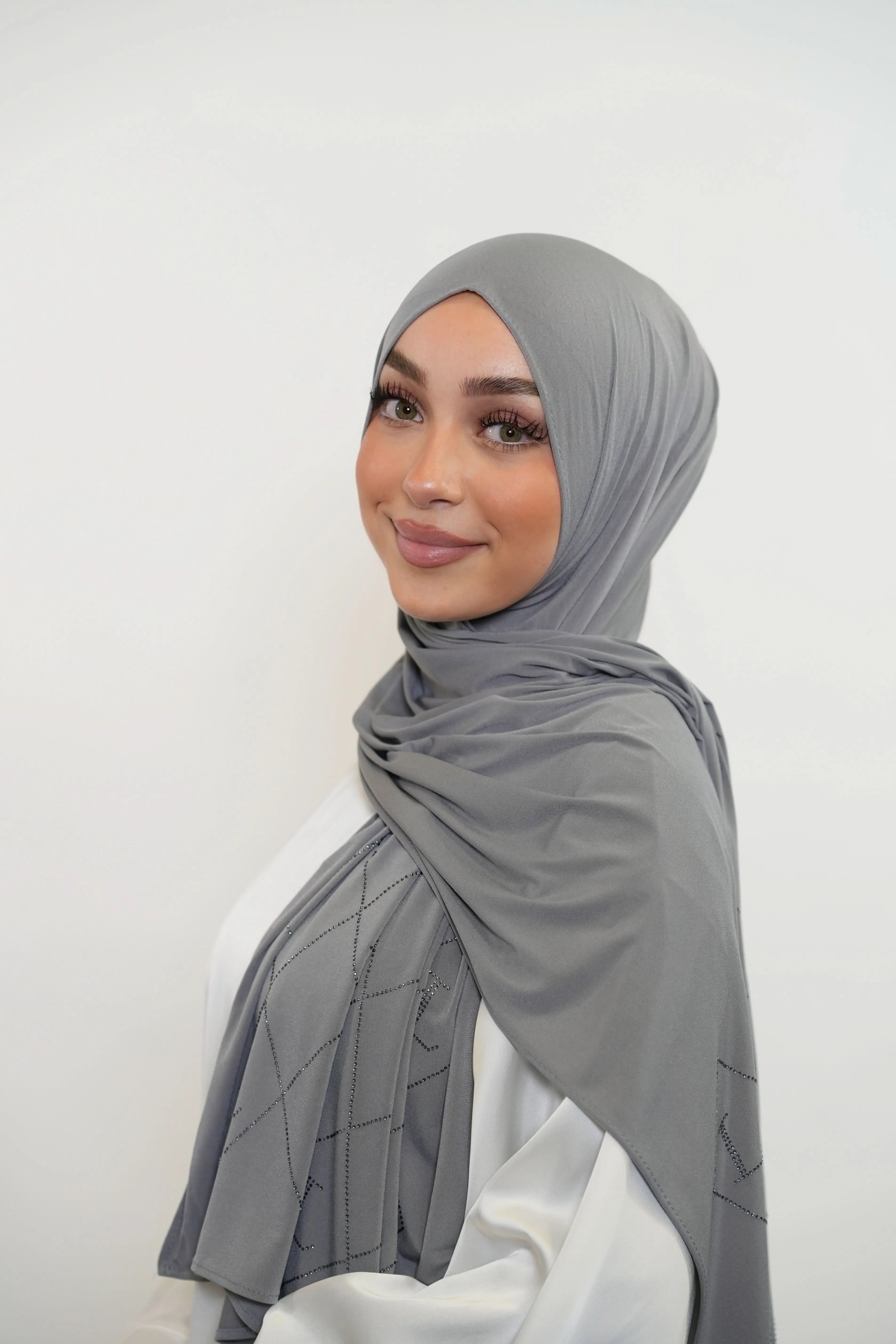 Premium Jersey Strass “L” - ashy grey - Losyana.Shop