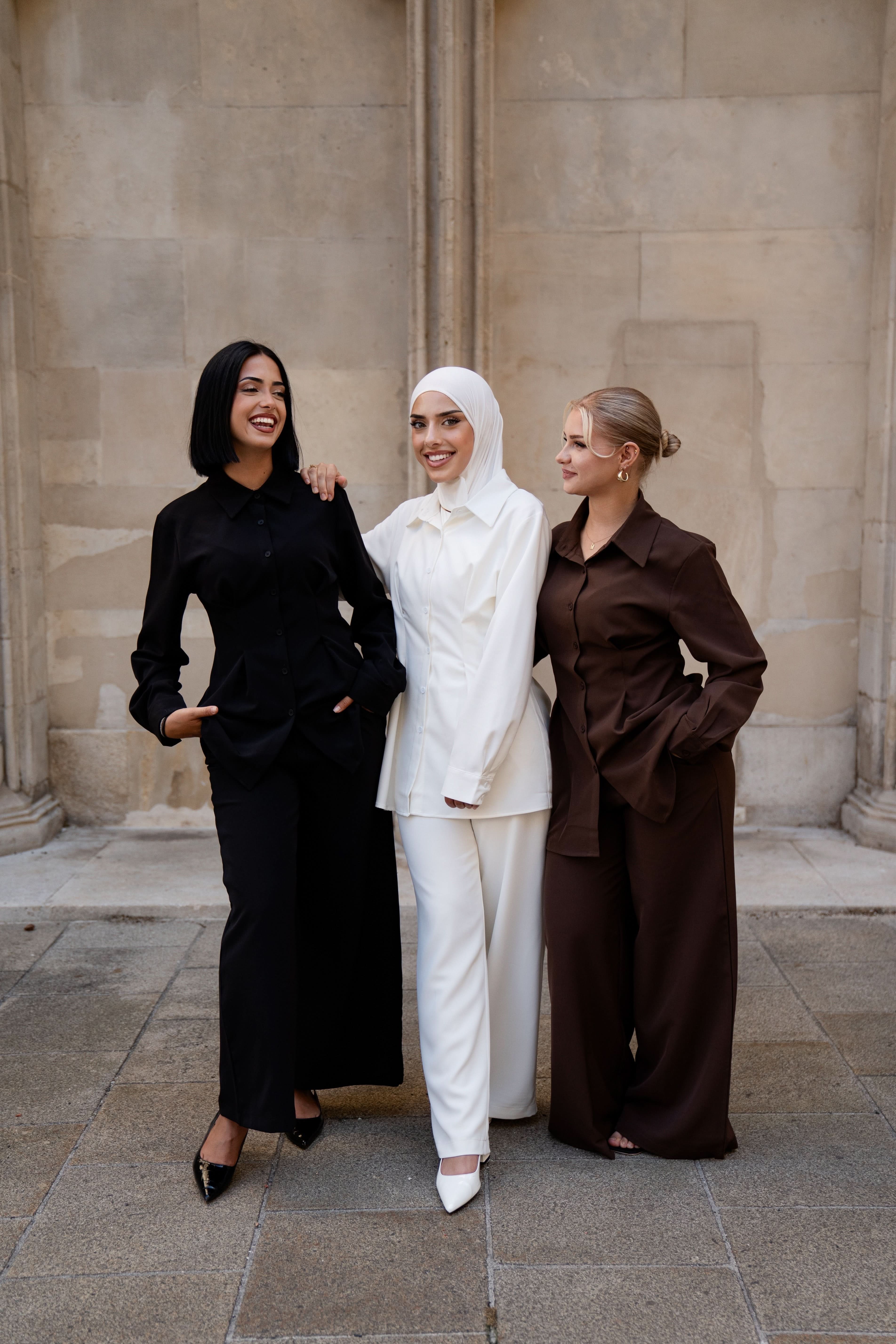 wide leg pants - white - Losyana.Shop