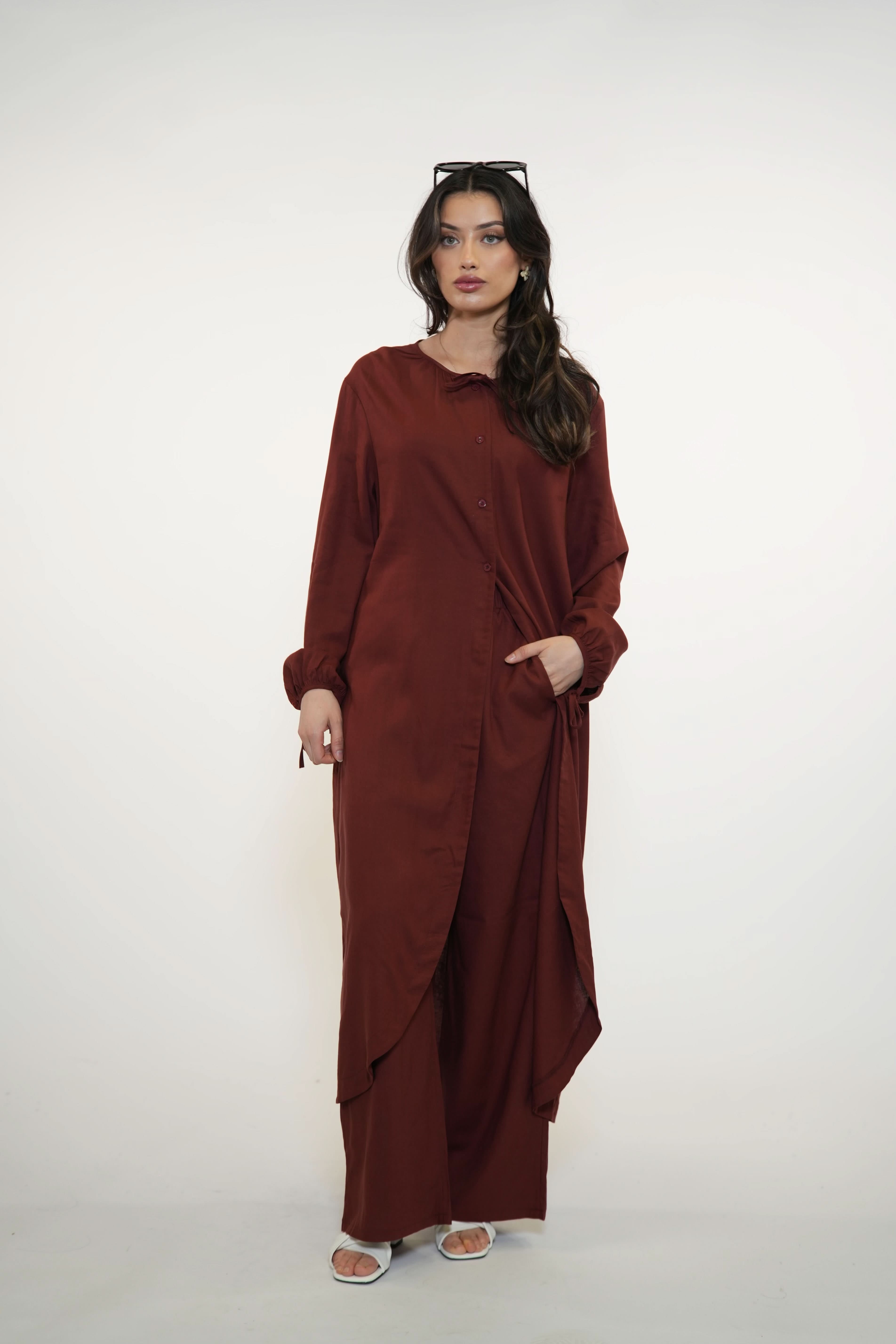 MEDITERRANEAN BREEZE SET - MAROON - Losyana.Shop