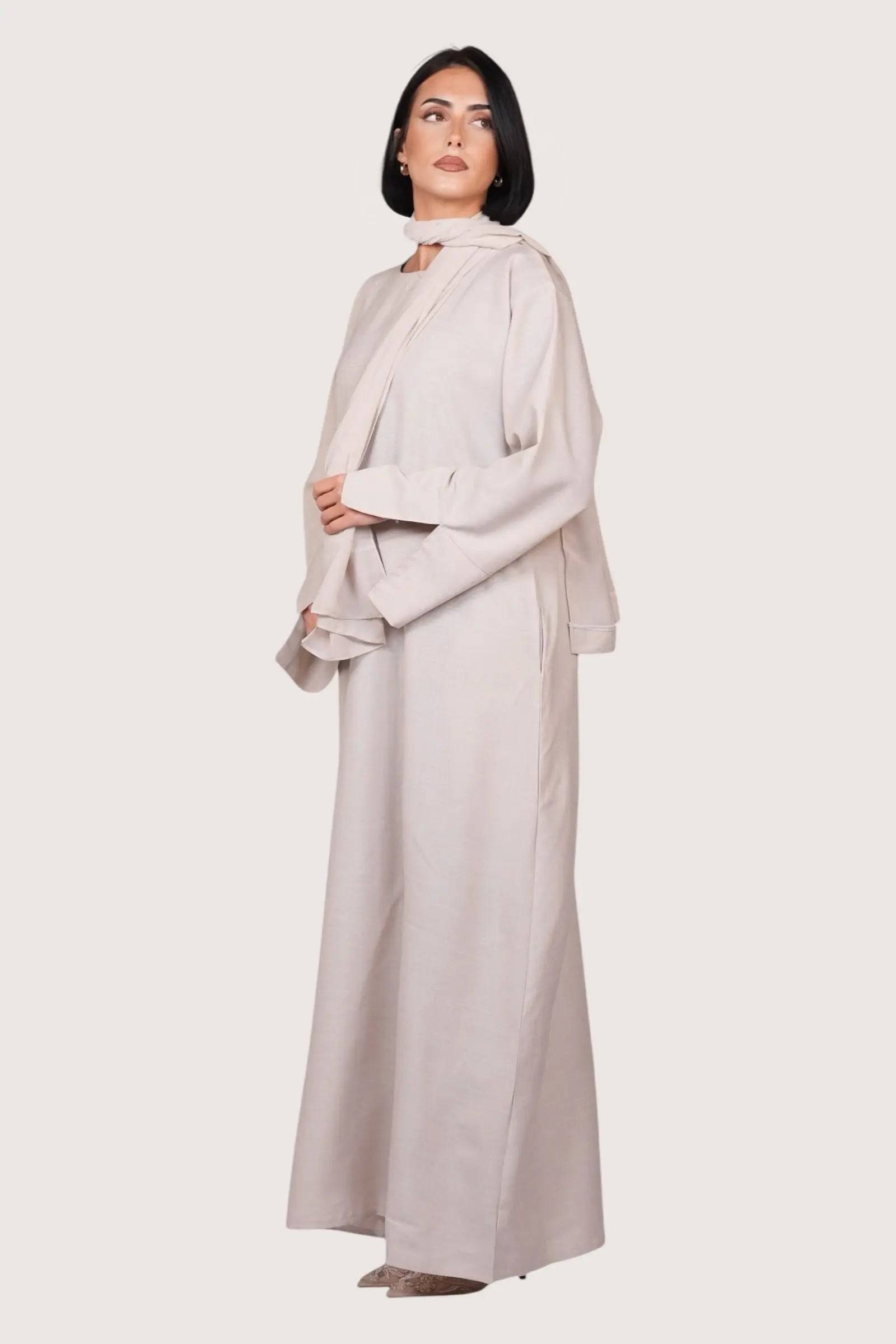 Linen Abaya - light beige Losyana.Shop
