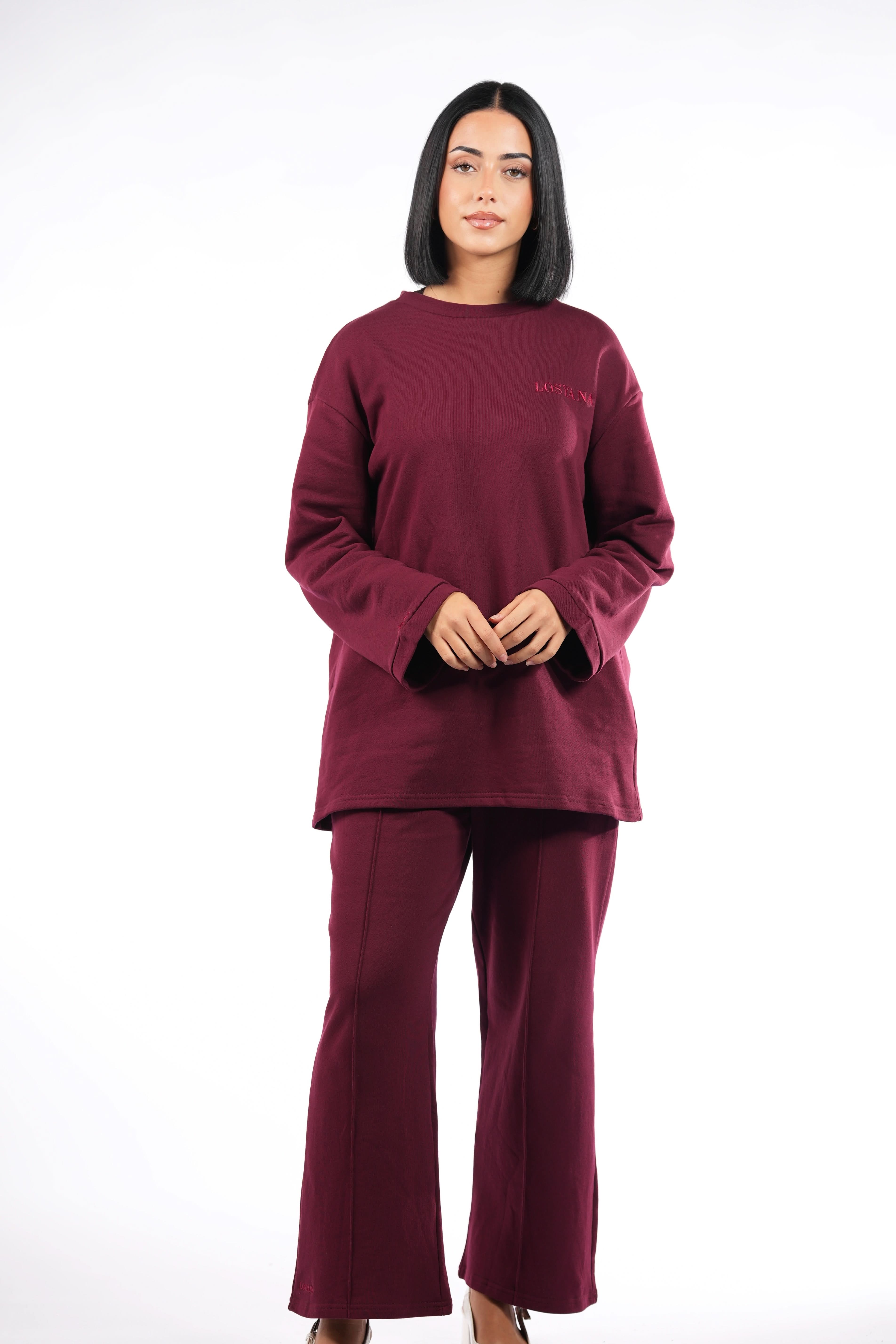 Lounge and Gym set - bordeaux - Losyana.Shop