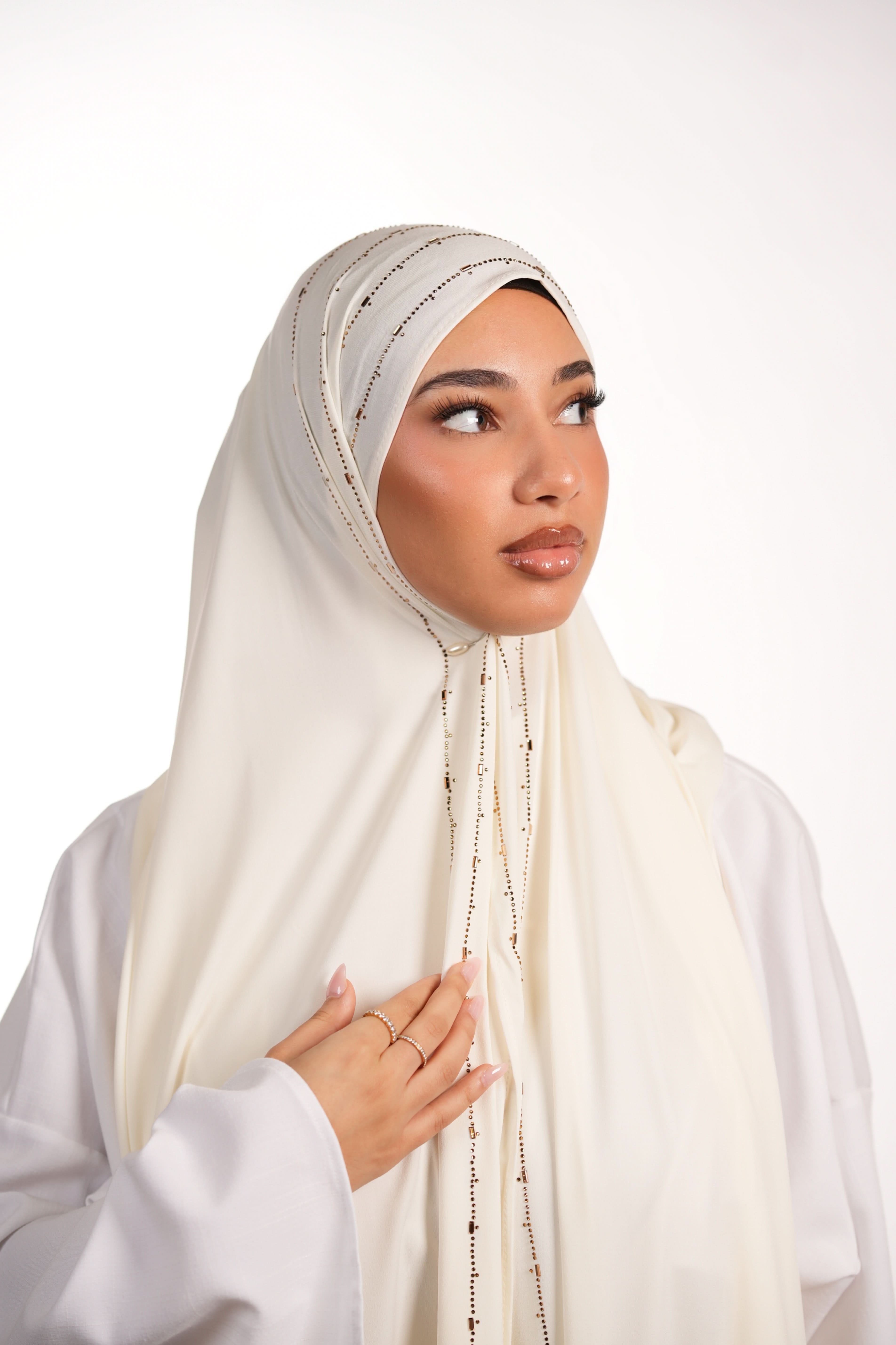 Premium Jersey Strass - white - Losyana.Shop