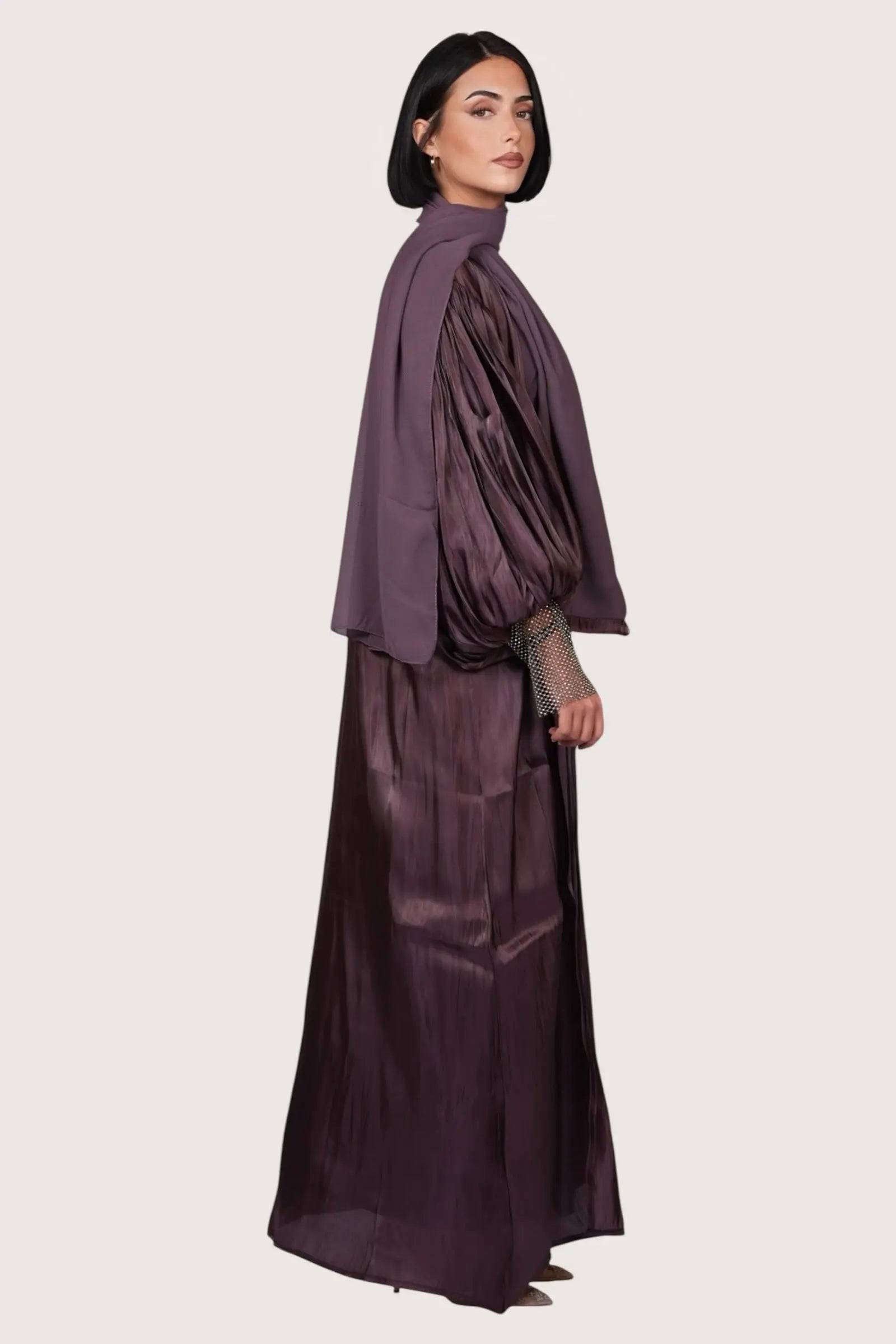 Ballon Abaya - eggplant - Losyana.Shop
