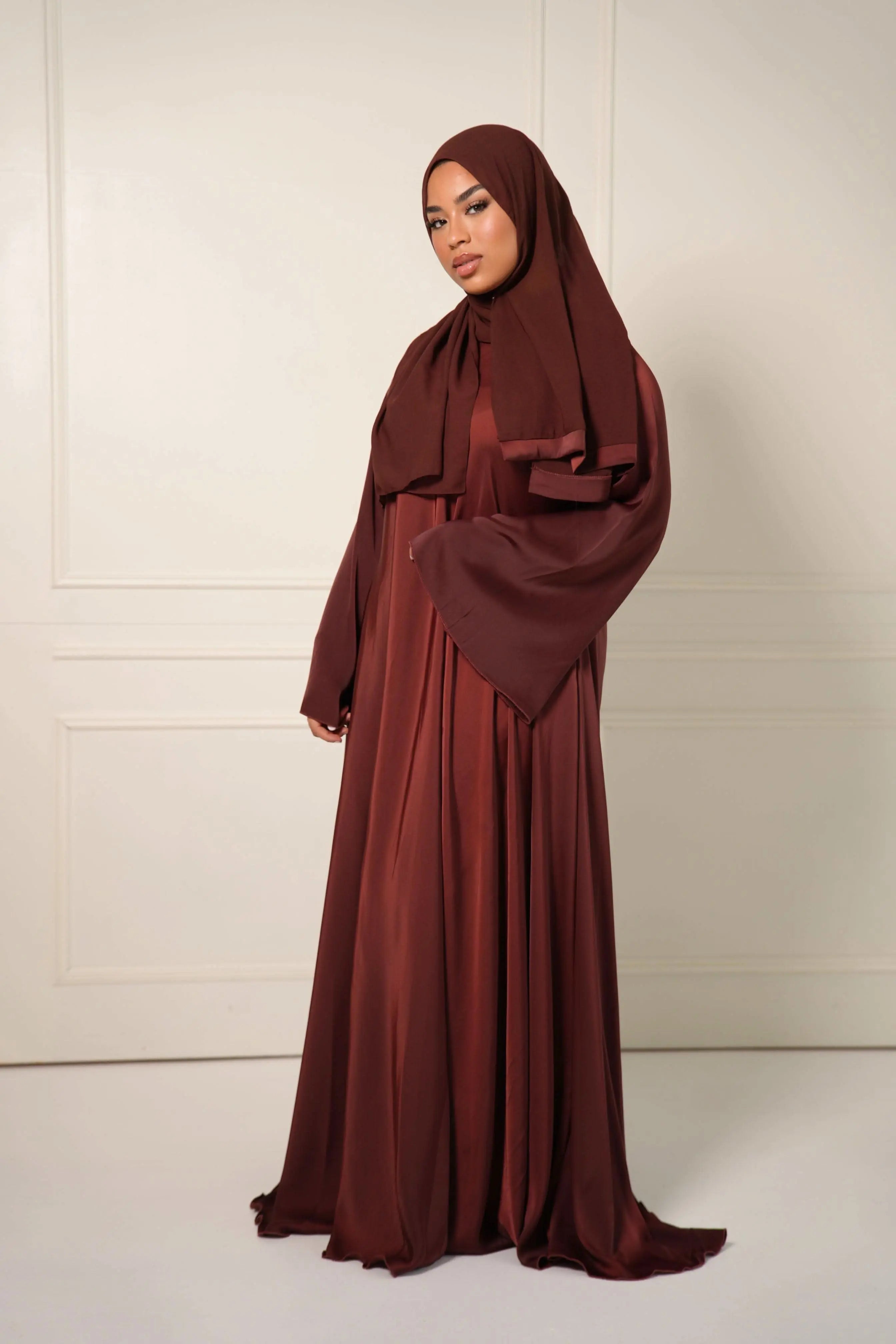 A line Abaya - Bordeaux - Losyana.Shop