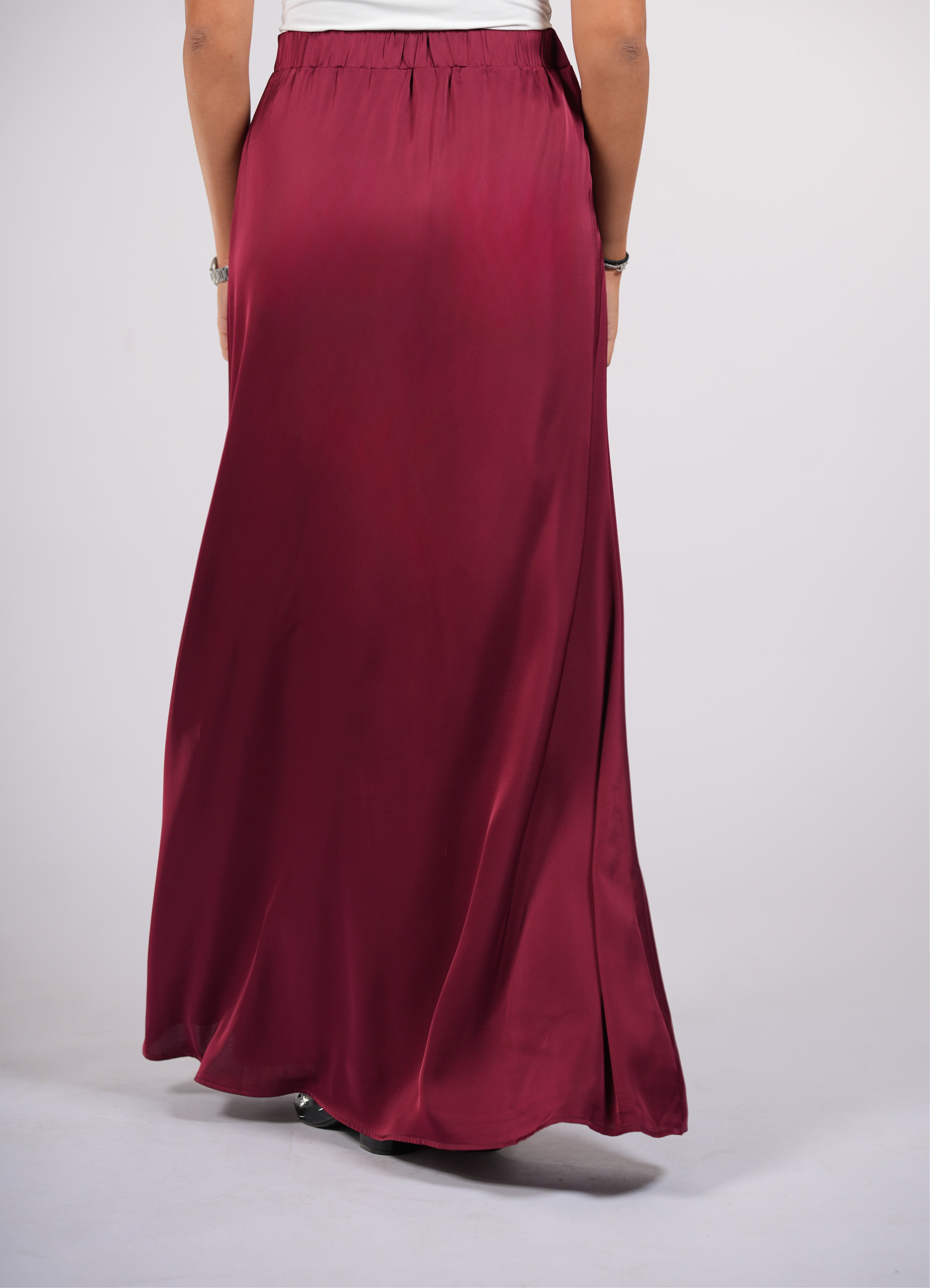 satin silk skirt - bordeaux