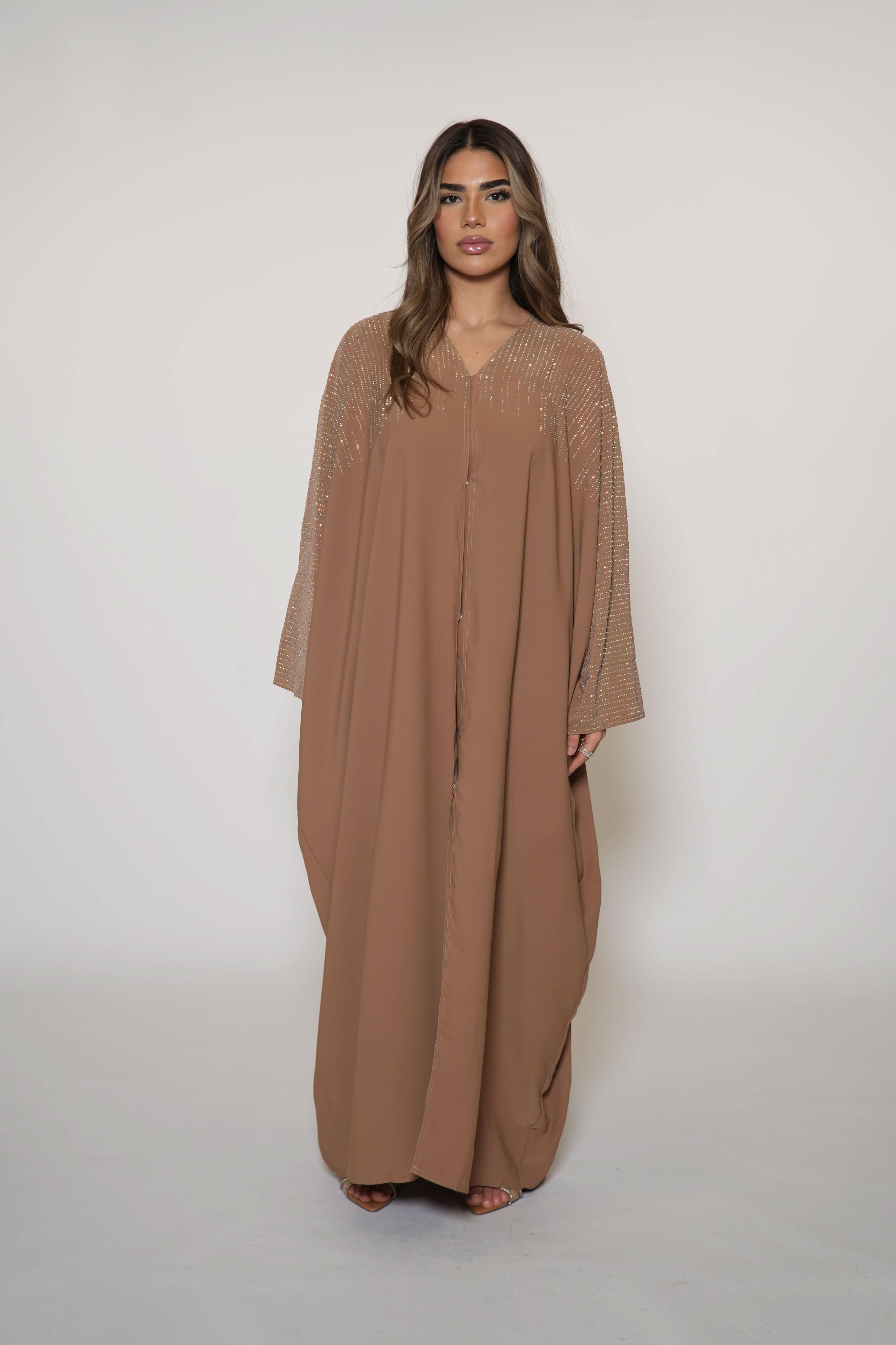 Medina Glitter Abaya - caramel - Losyana.Shop