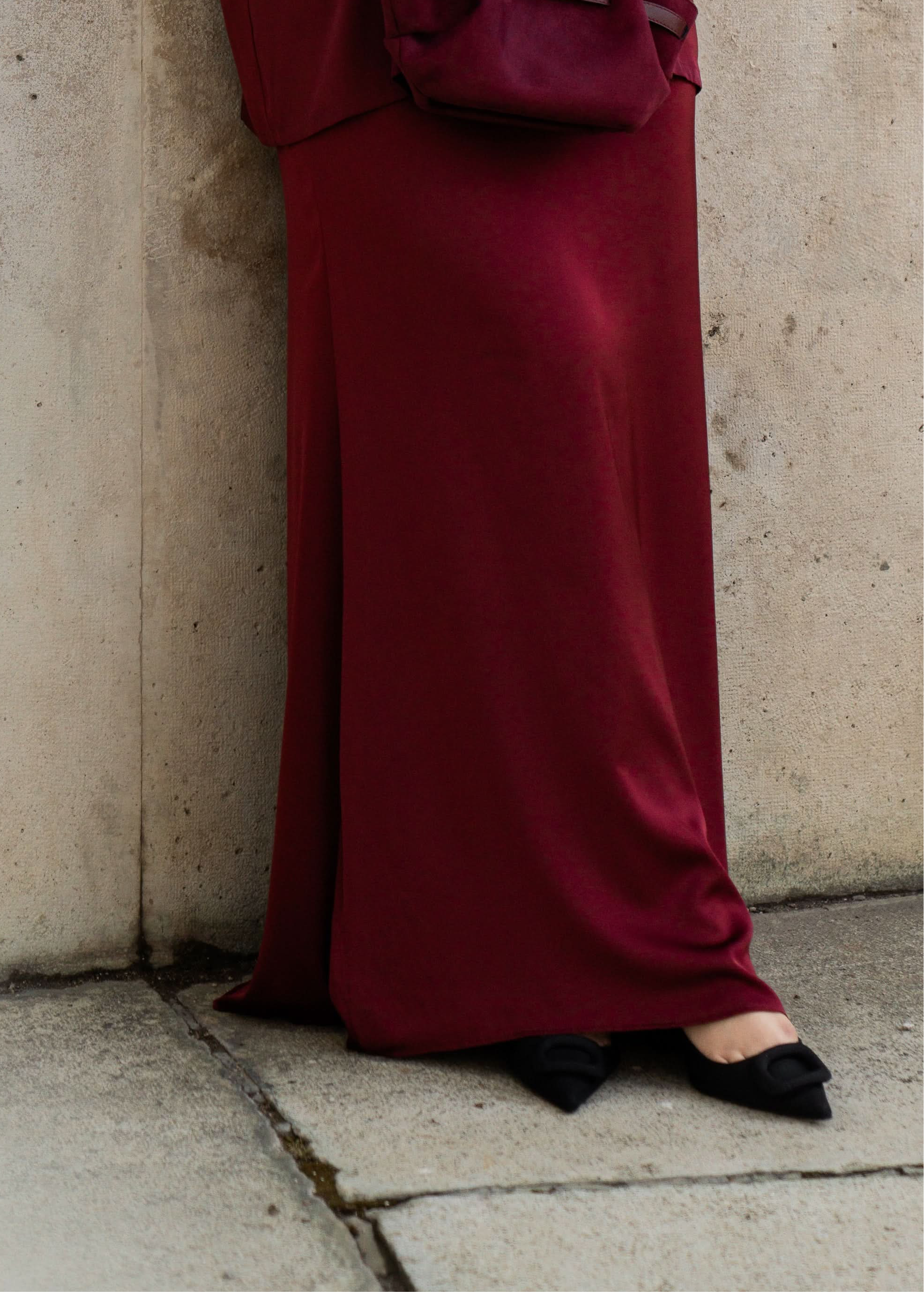 satin silk skirt - bordeaux