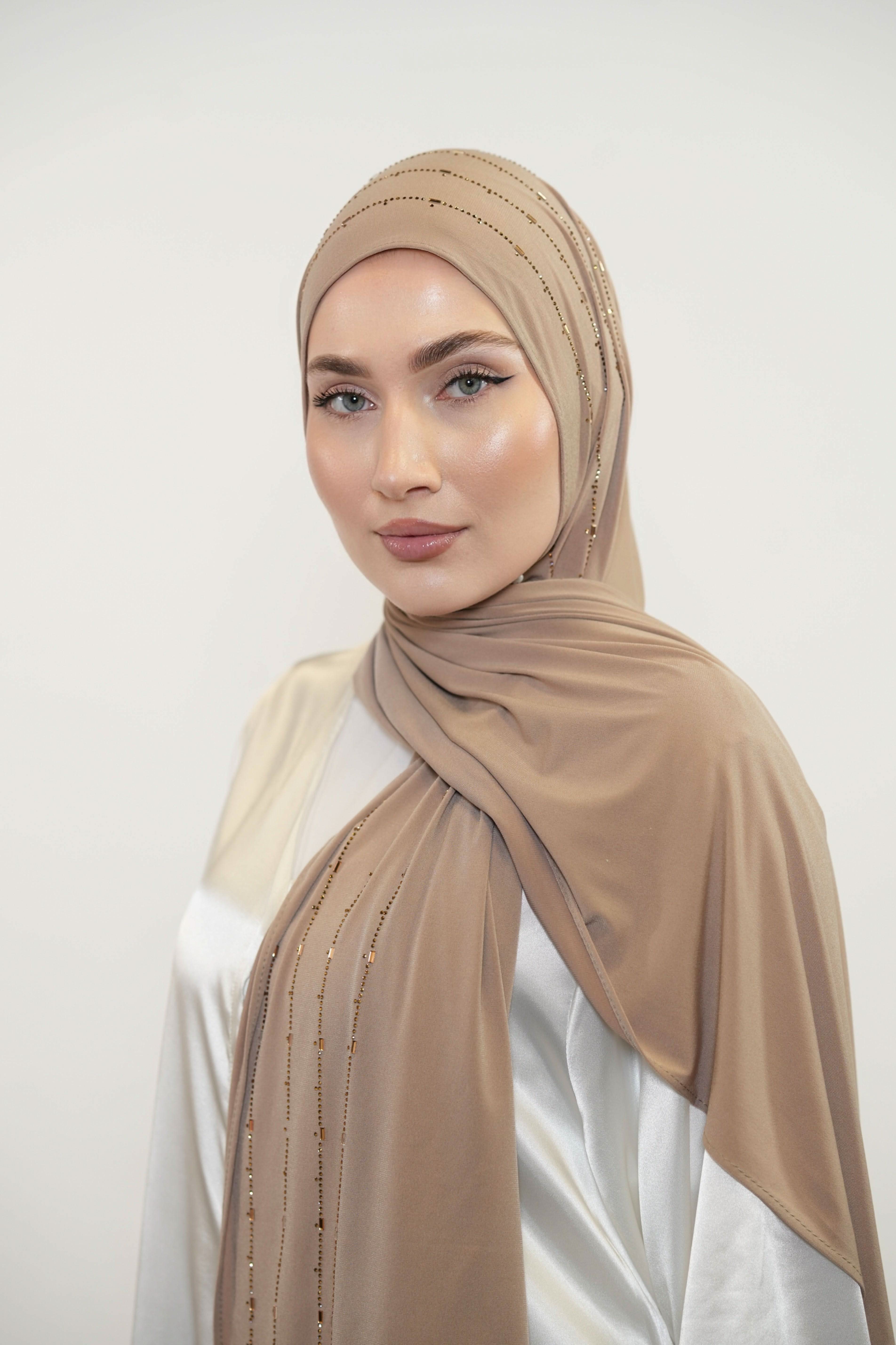Premium Jersey Strass - taupe - Losyana.Shop