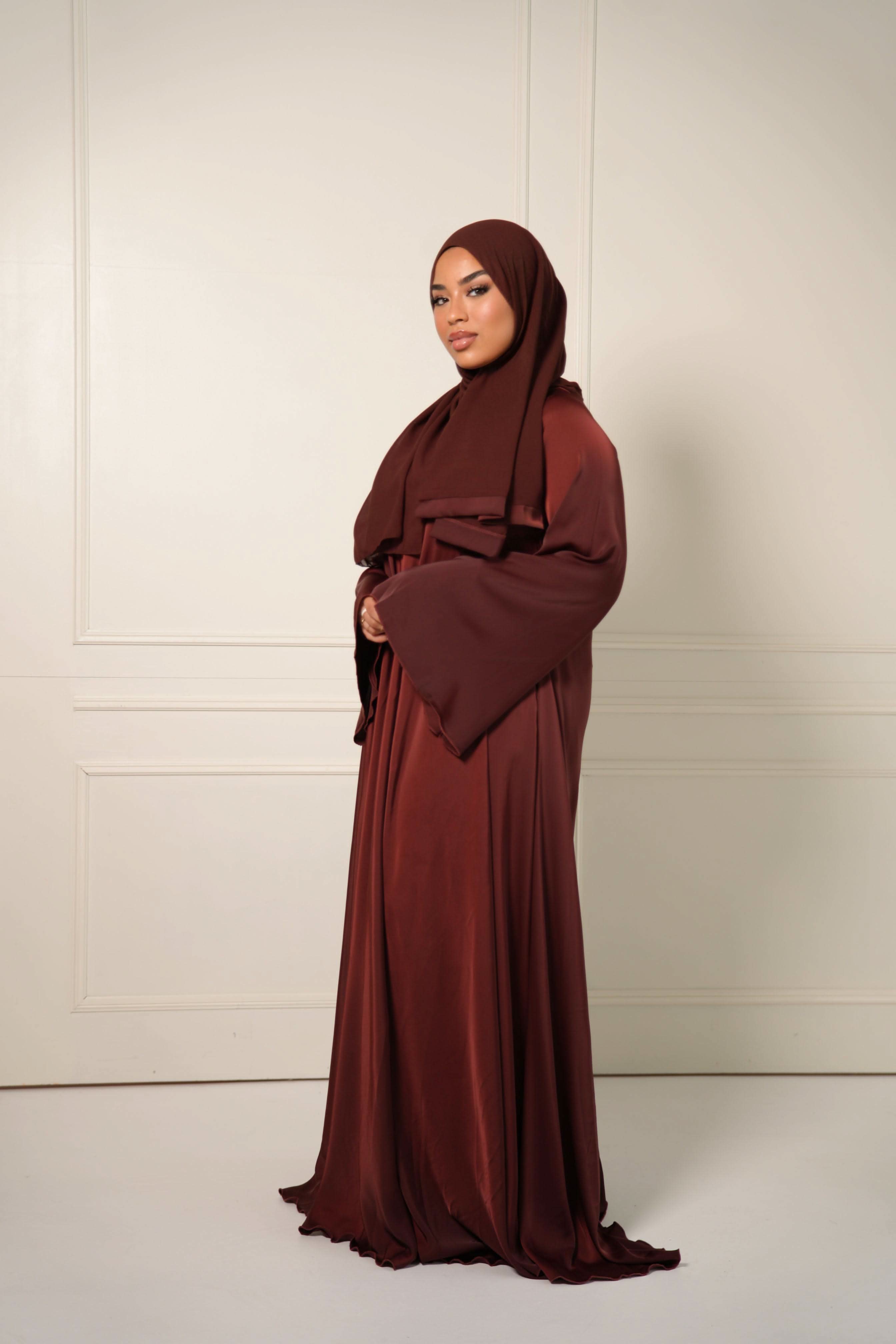 A line Abaya - Bordeaux - Losyana.Shop