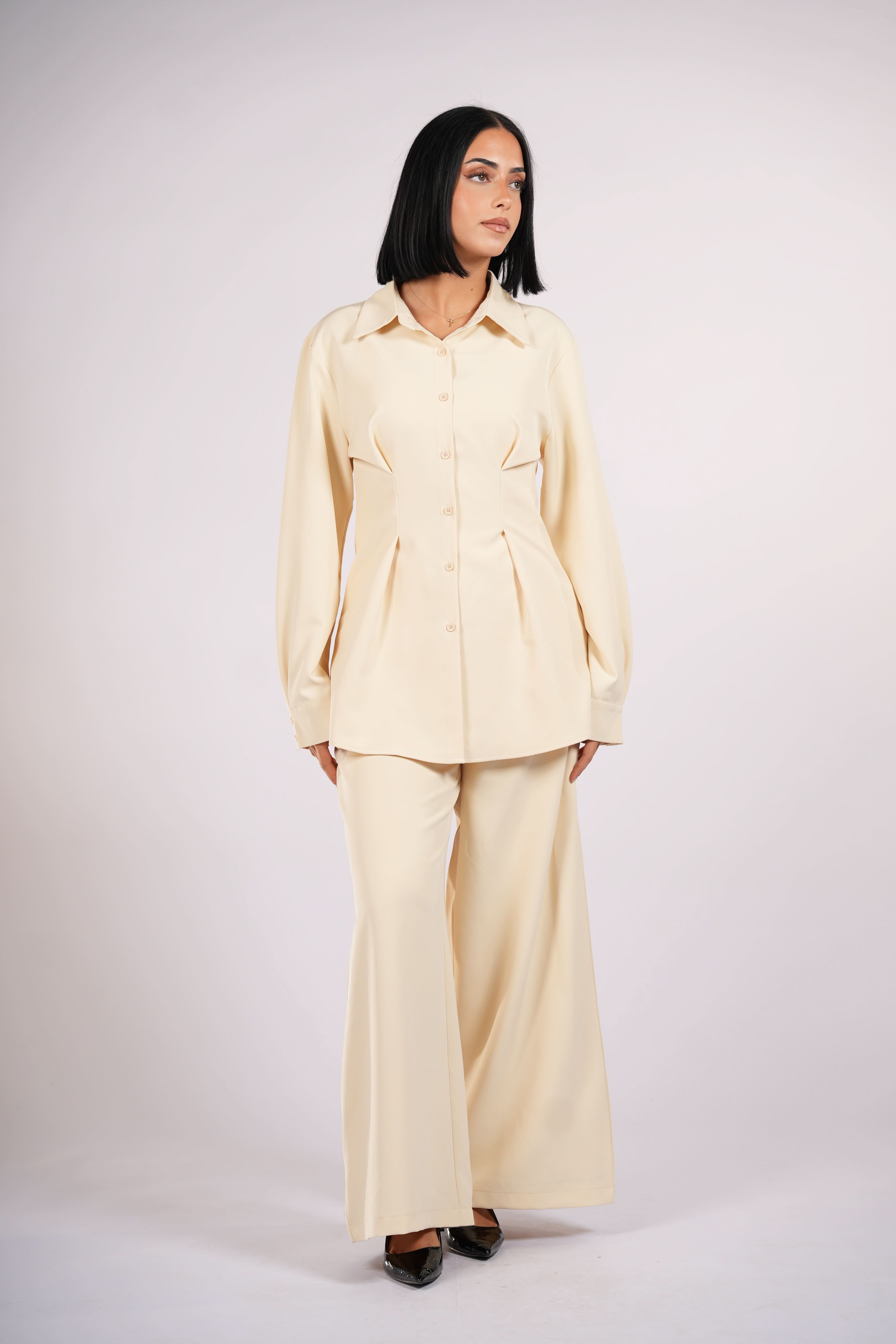 wide leg pants - butter yellow - Losyana.Shop