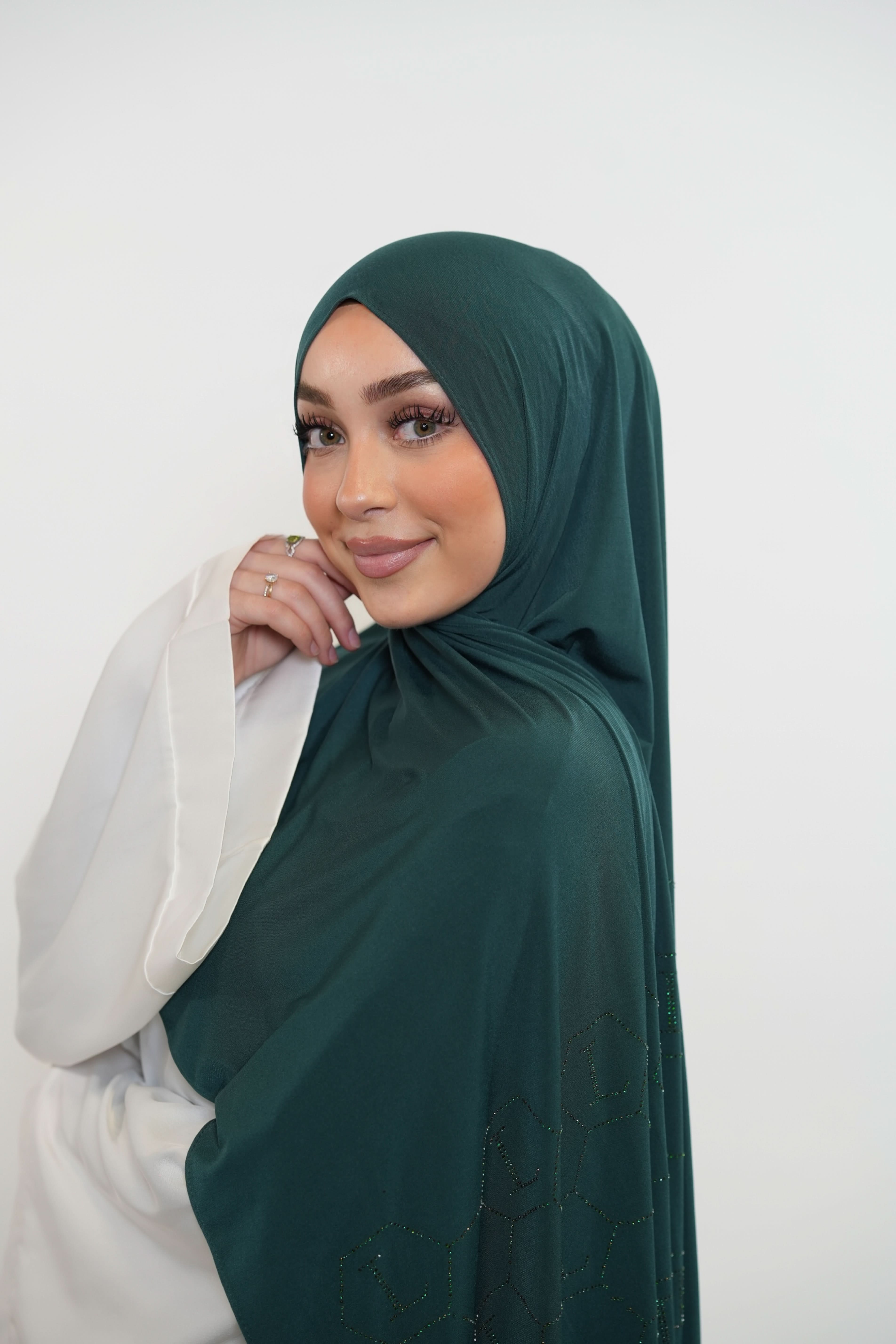 Premium Jersey Strass “L” - royal green - Losyana.Shop