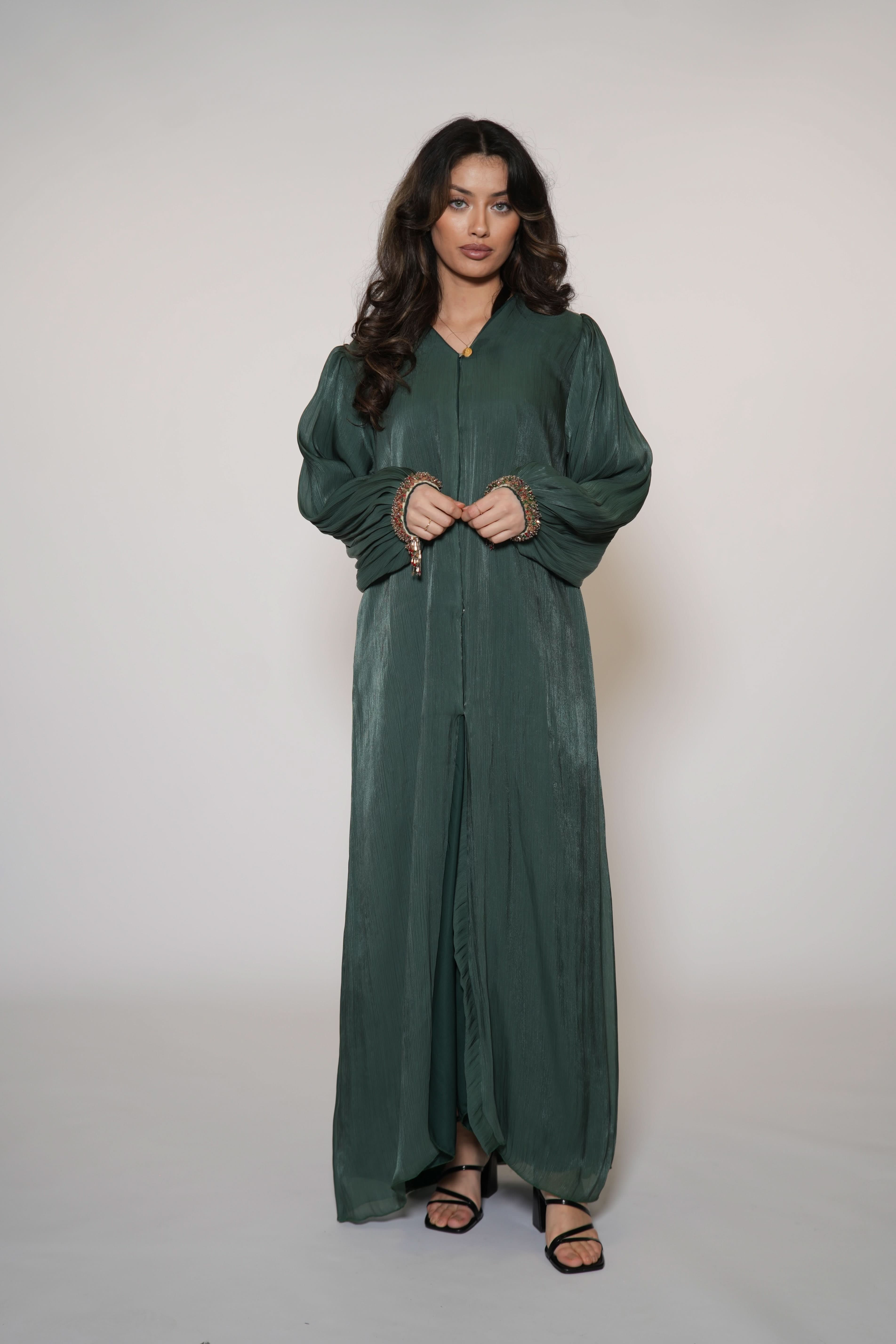 Glamour Abaya - forest green - Losyana.Shop
