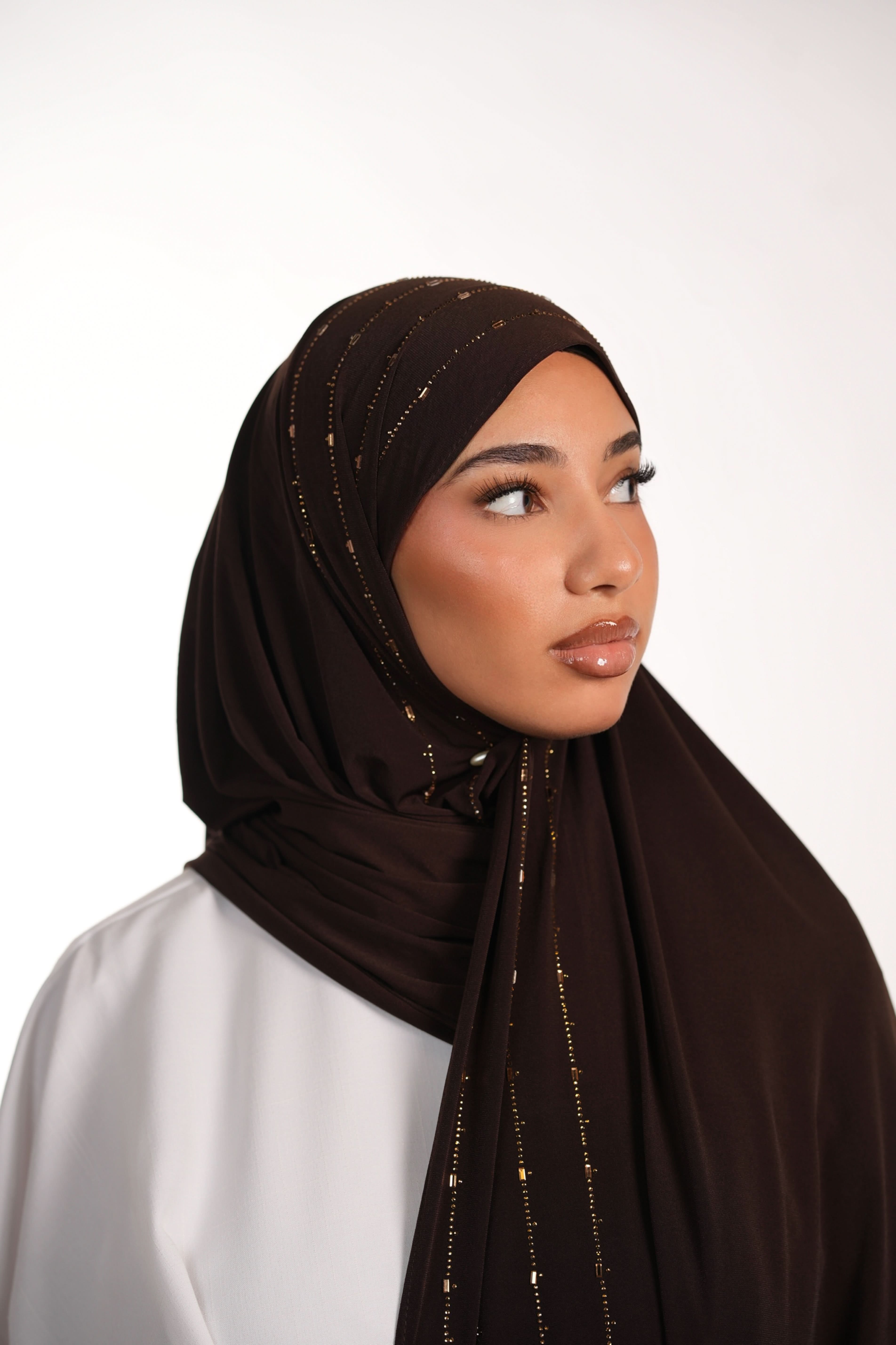 Premium Jersey Strass - espresso - Losyana.Shop