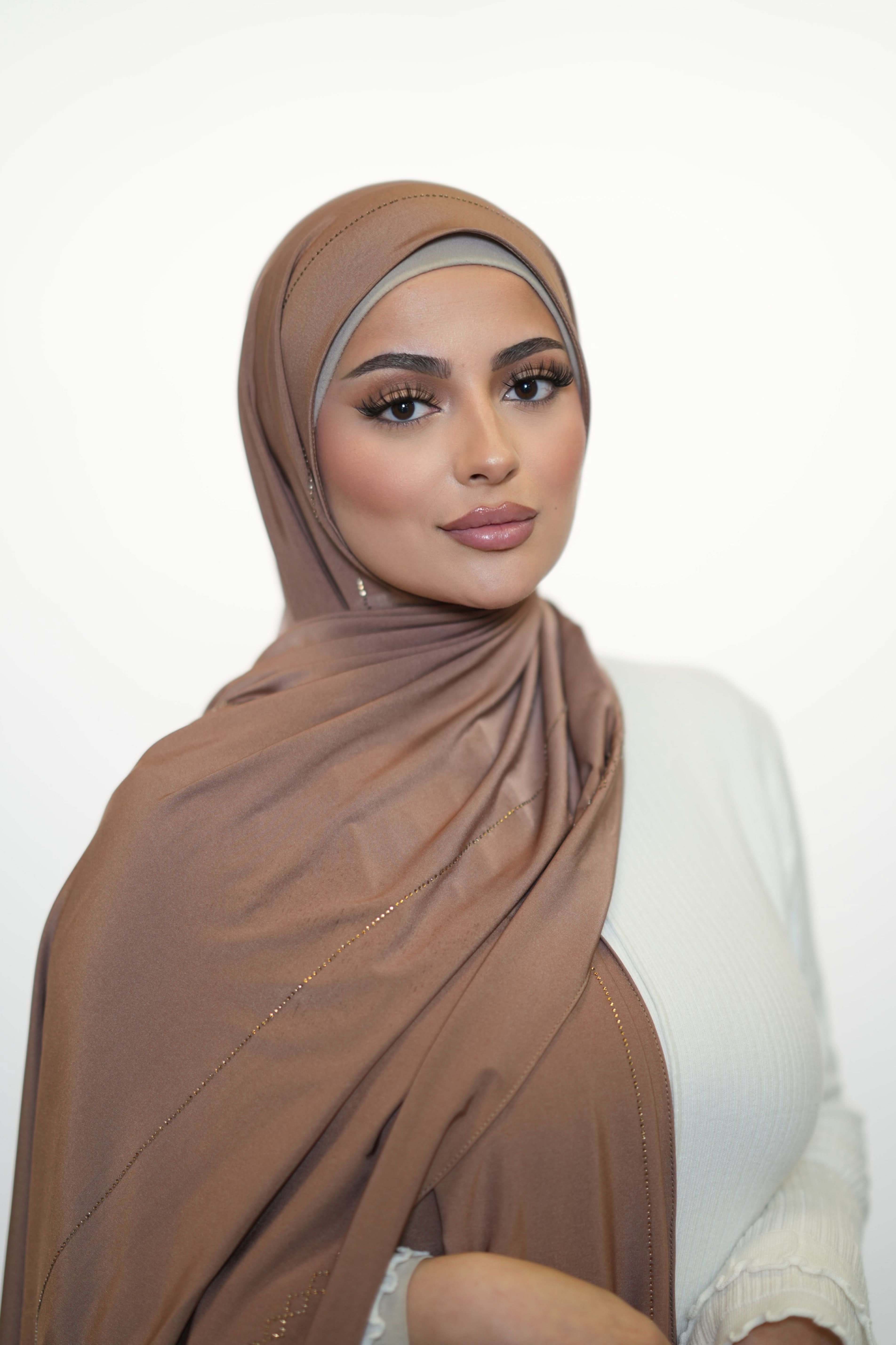 Diamond Satin premium Jersey - mocca - Losyana.Shop