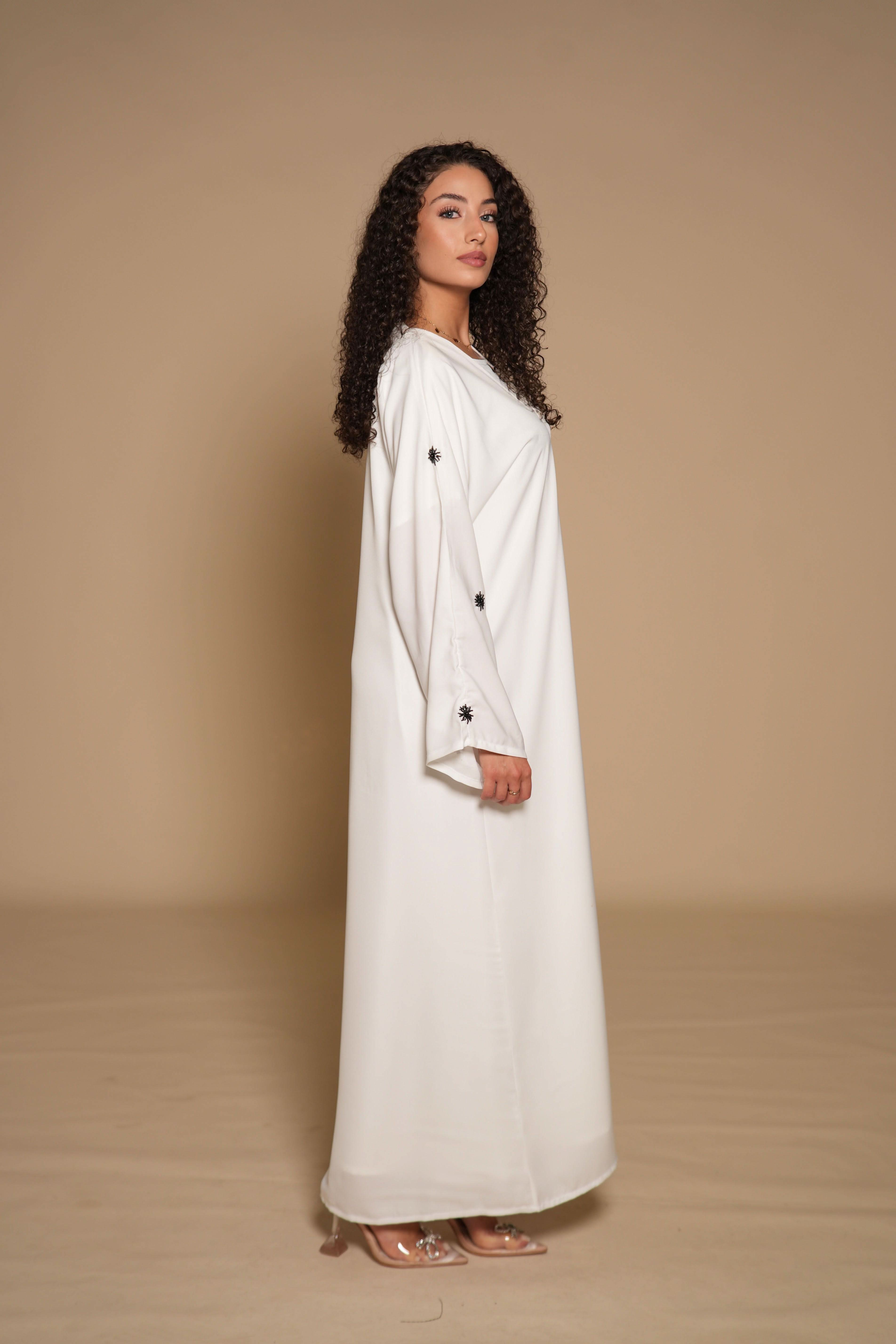 French Abaya - white - Losyana.Shop