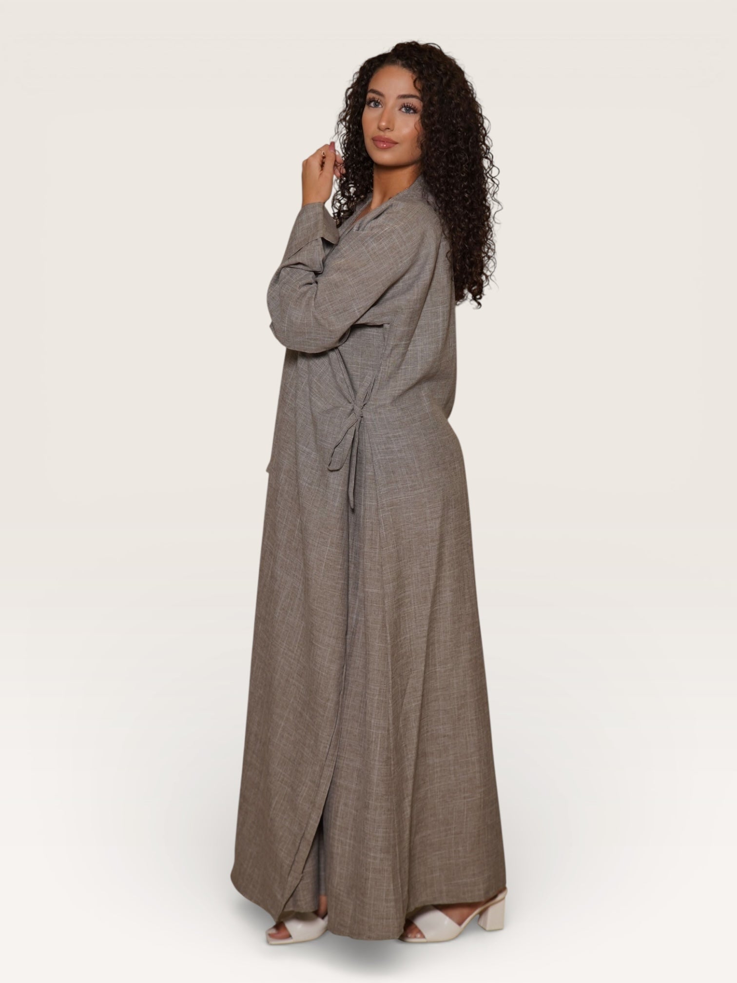 wickel linen abaya - venge