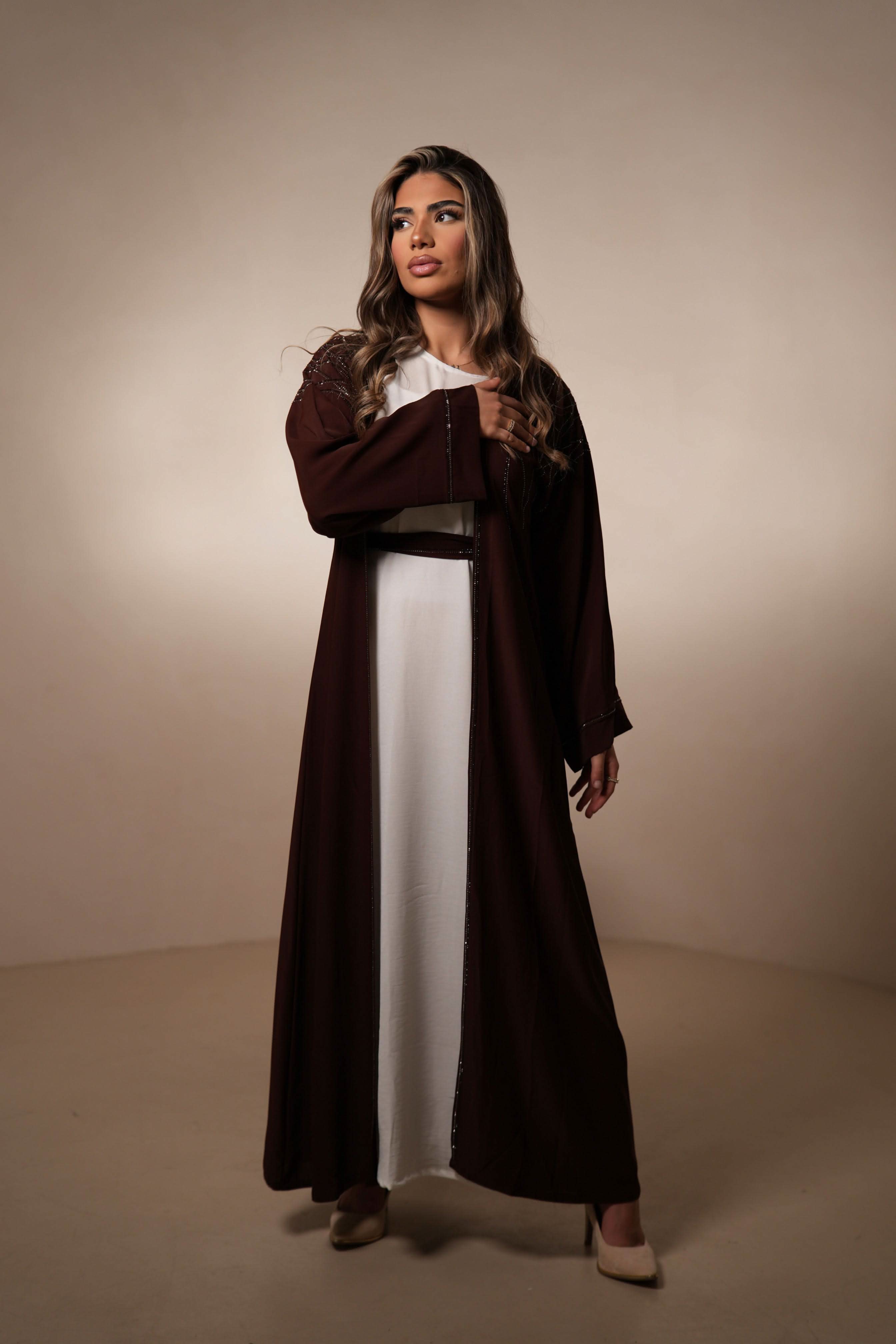 Outlet Emirate abaya - brown sugar - Losyana.Shop