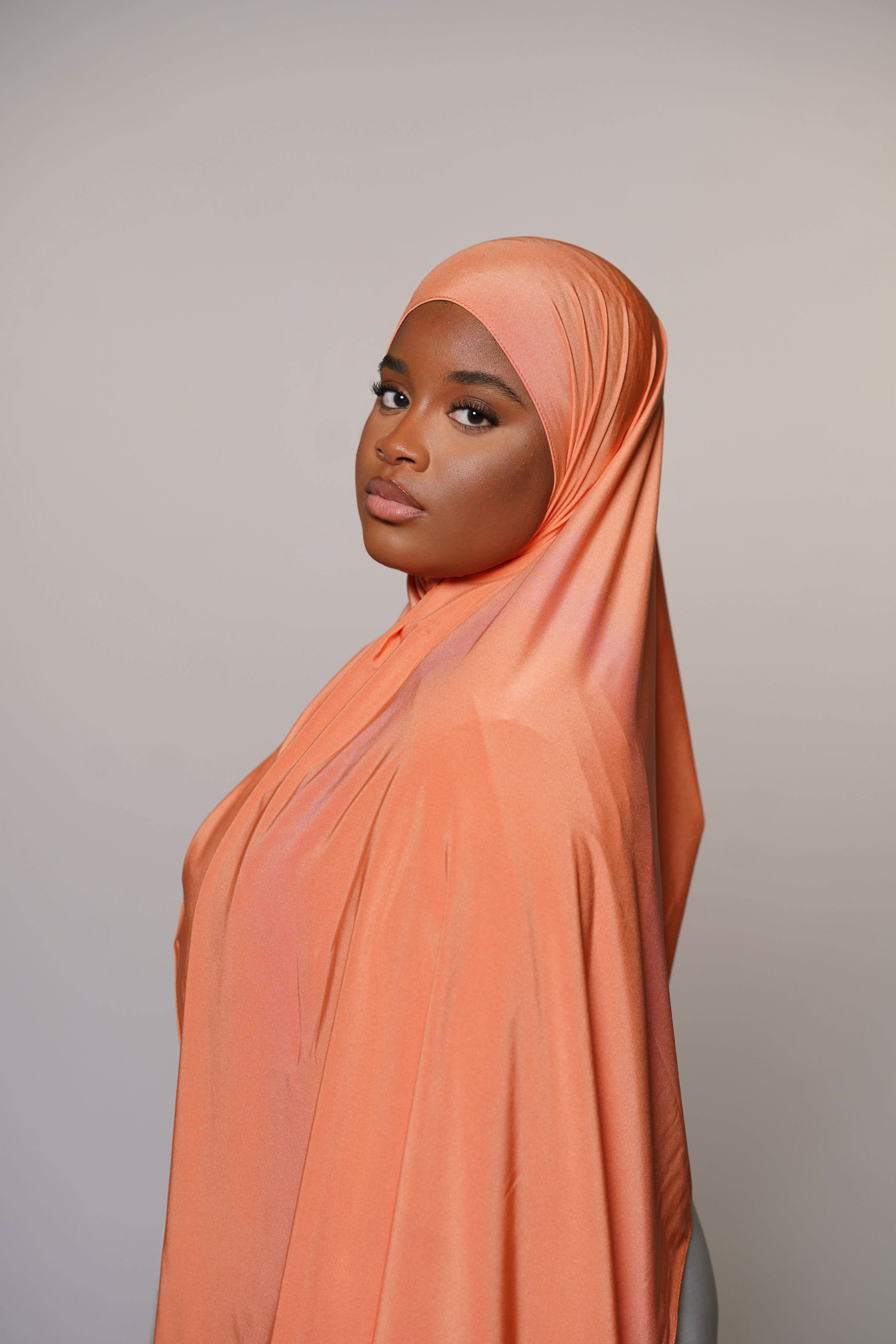 Satin premium jersey - light orange - Losyana.Shop