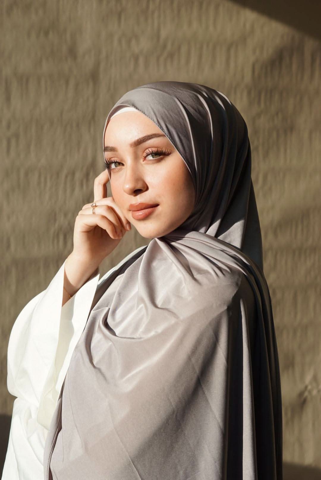 Satin Premium Jersey - creme grey - Losyana.Shop