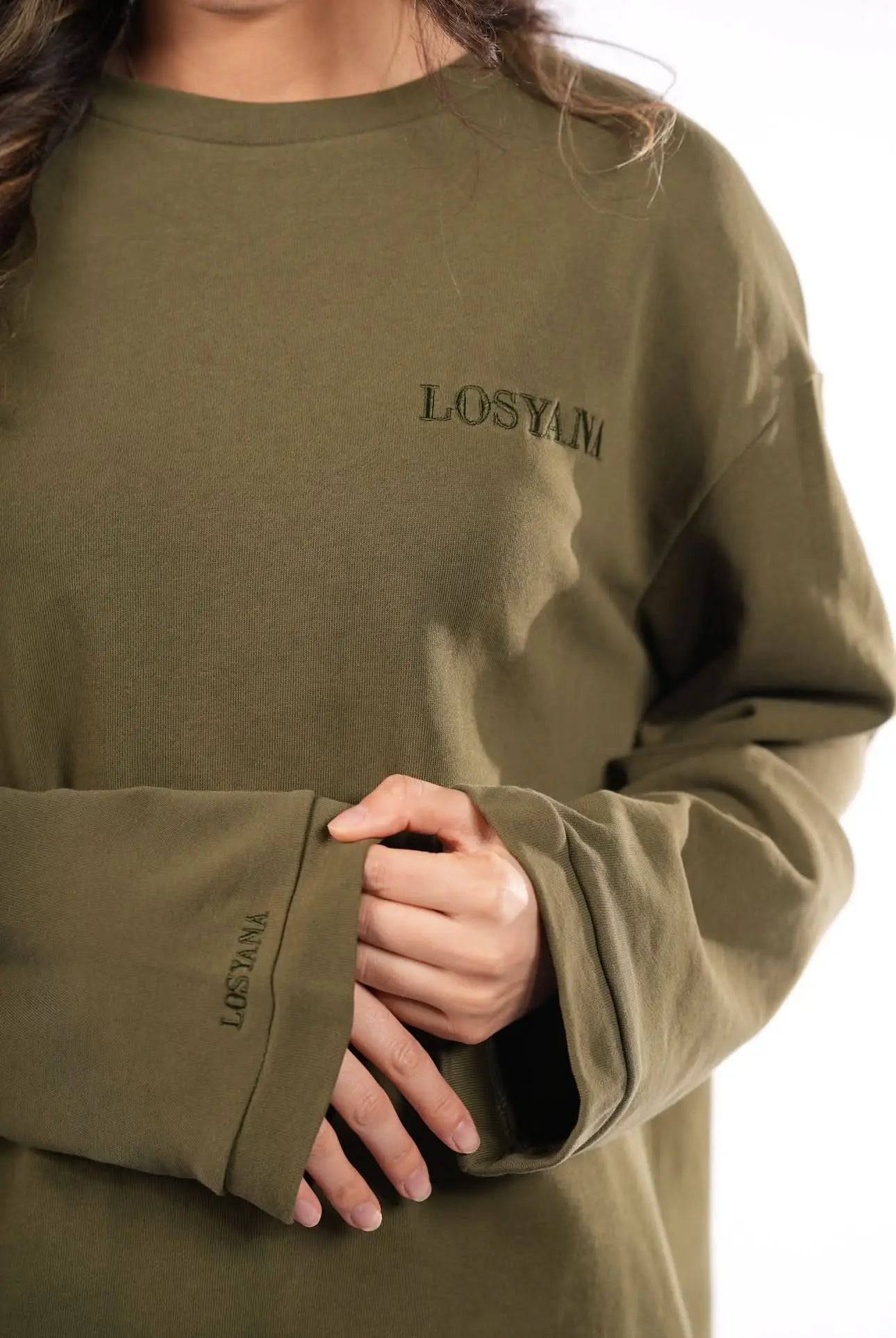 Lounge and Gym set - khaki green - Losyana.Shop