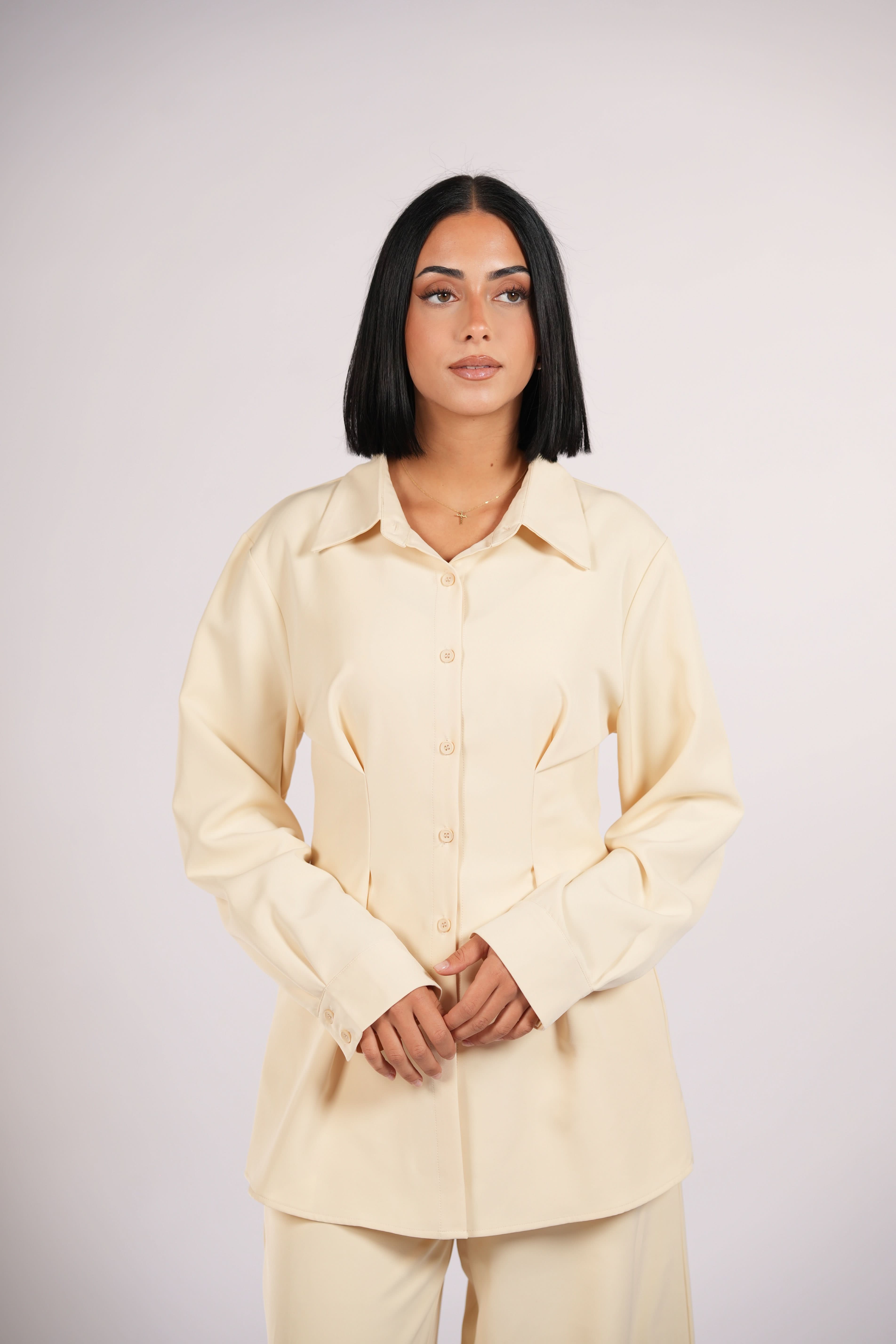 corset blouse - butter yellow - Losyana.Shop