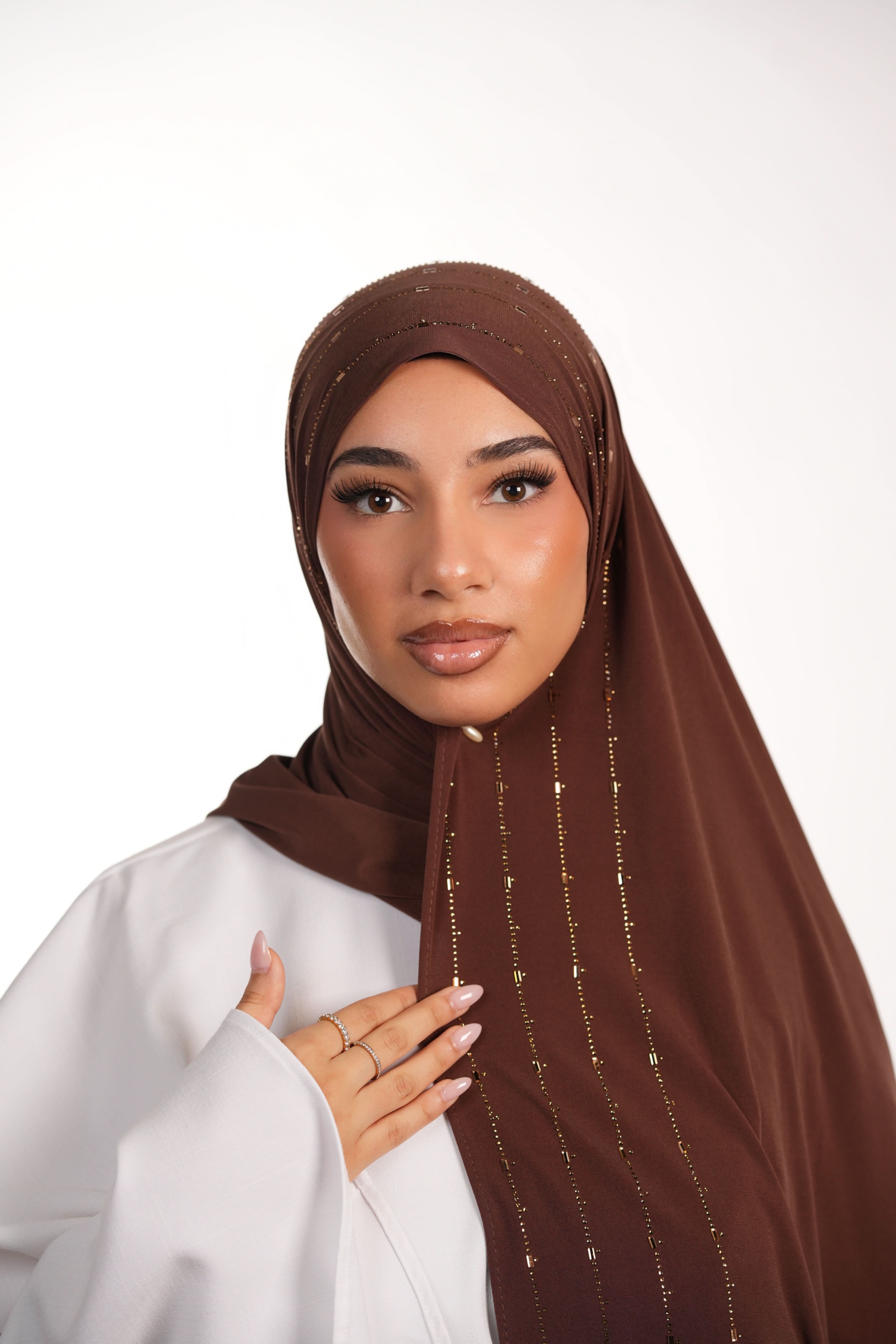 Premium Jersey Strass - rusty brown - Losyana.Shop