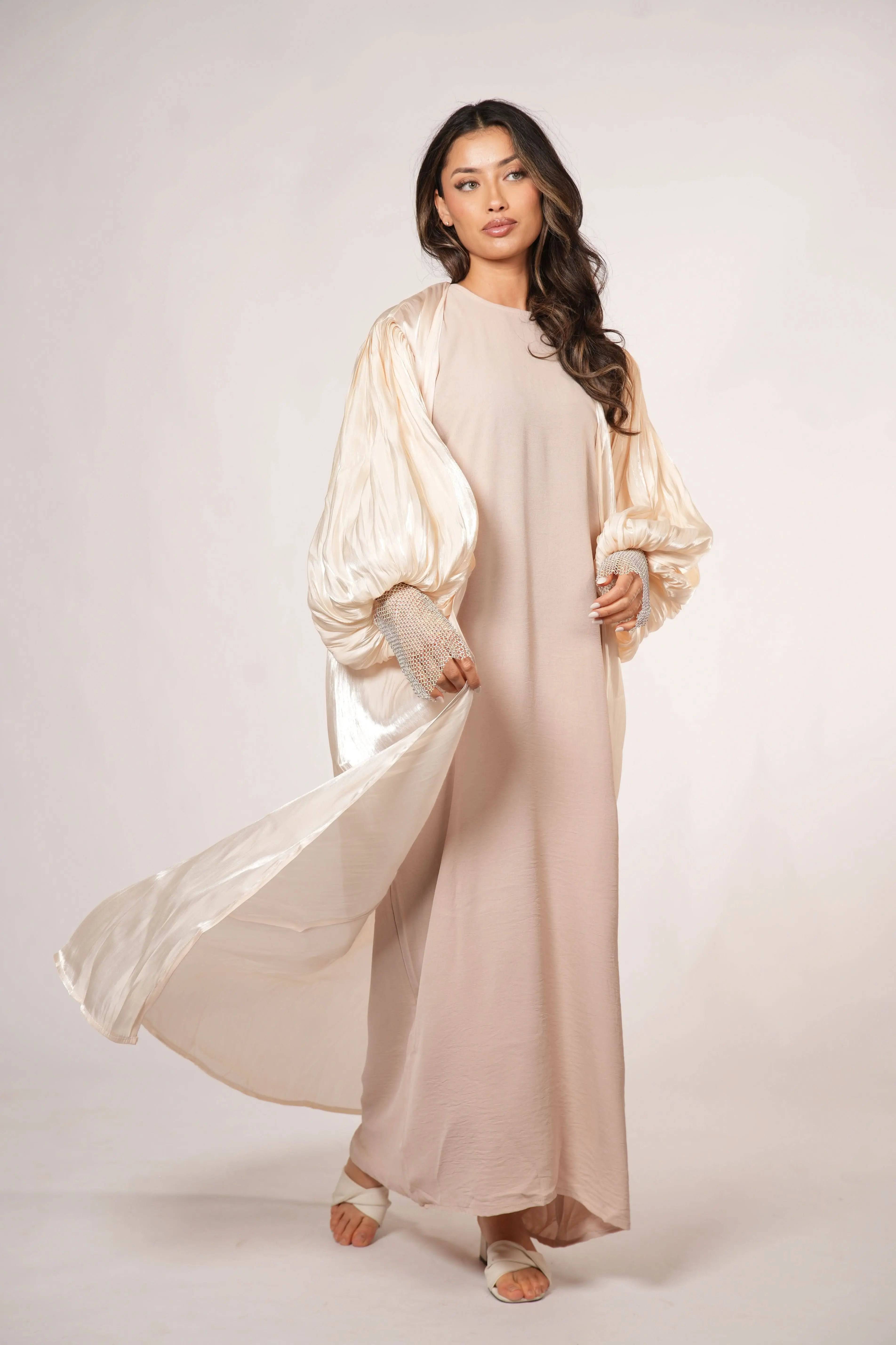 Dubai abaya - light beige - Losyana.Shop