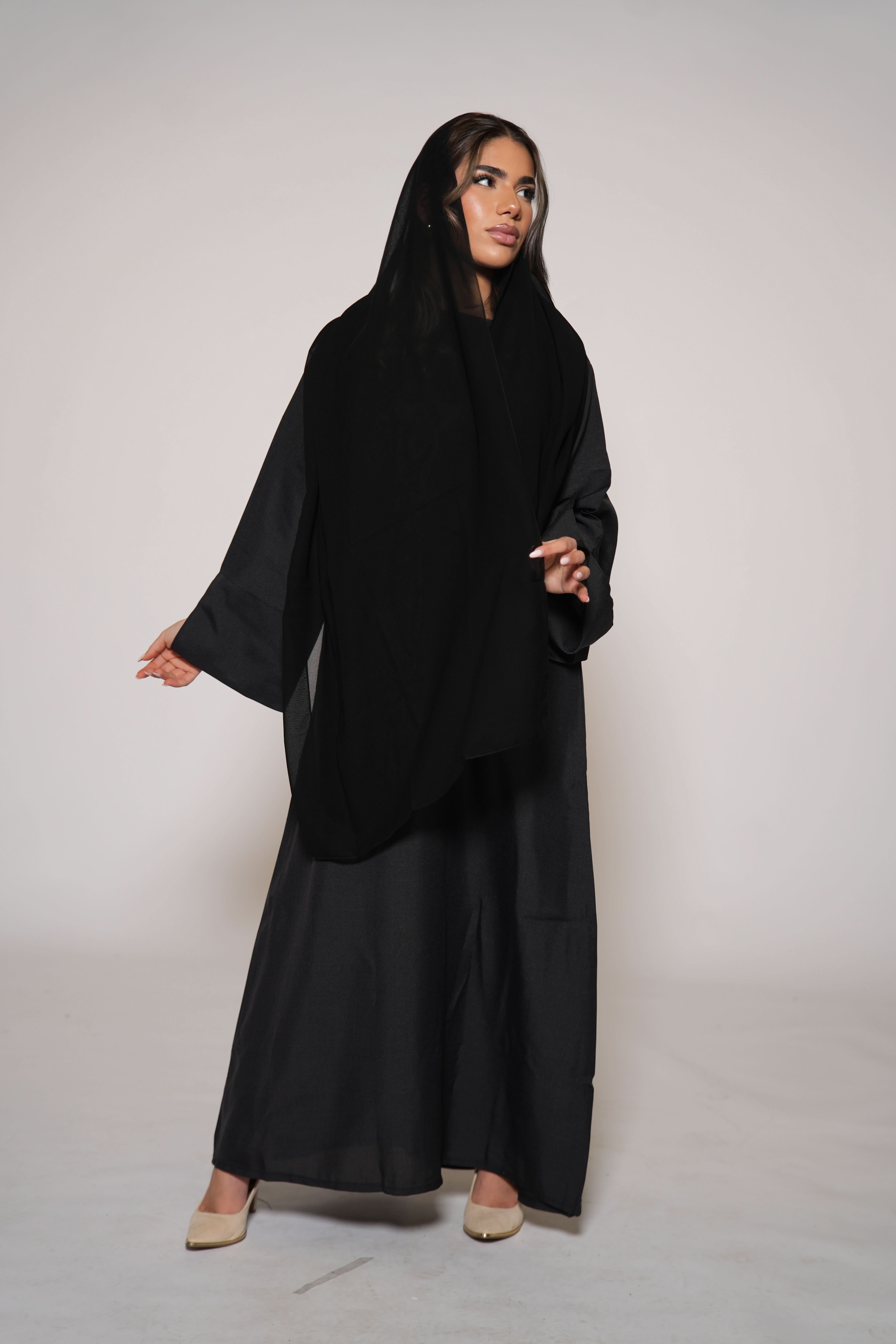 Linen Abaya - black - Losyana.Shop