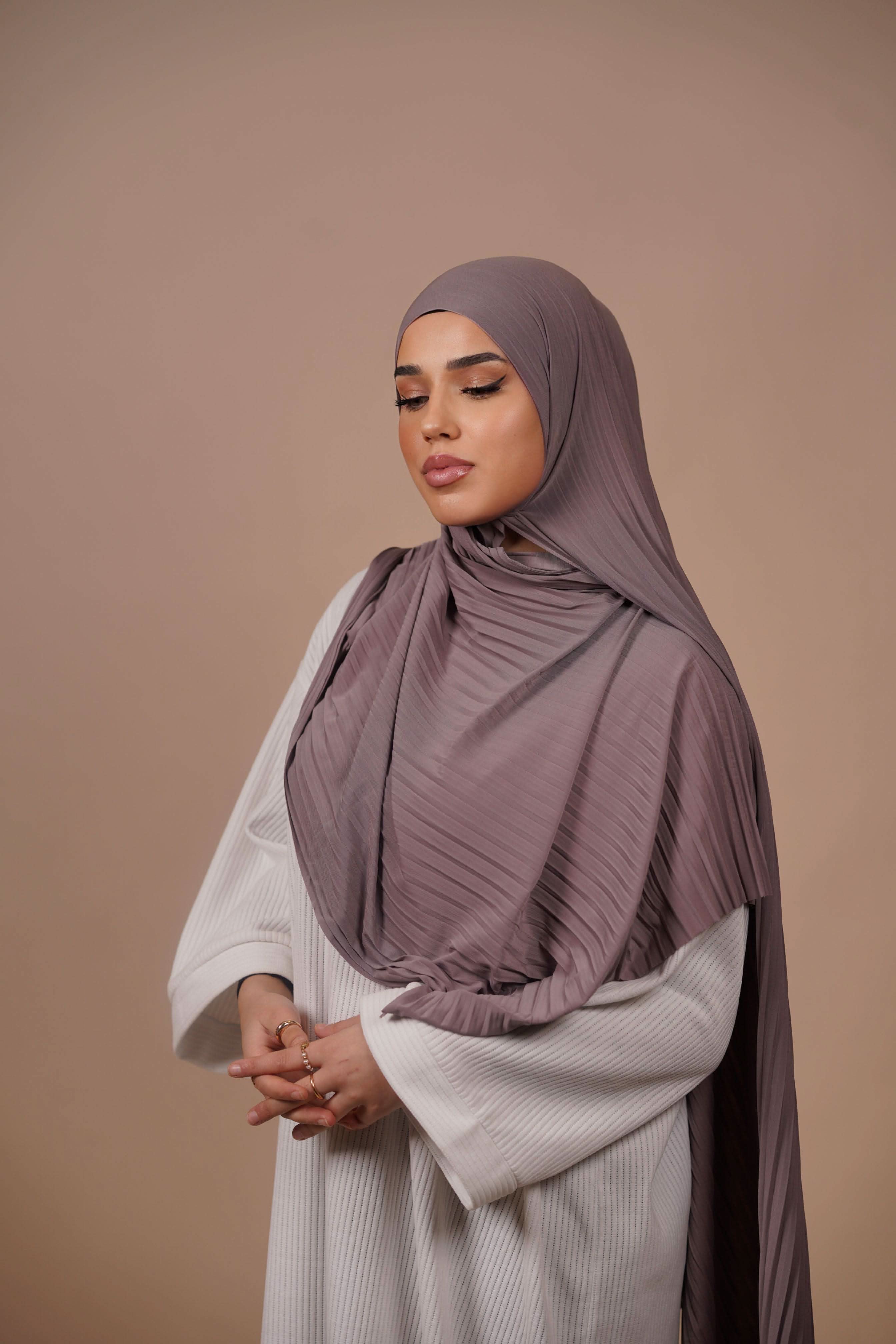 Plissé Hijab - mocca brown - Losyana.Shop