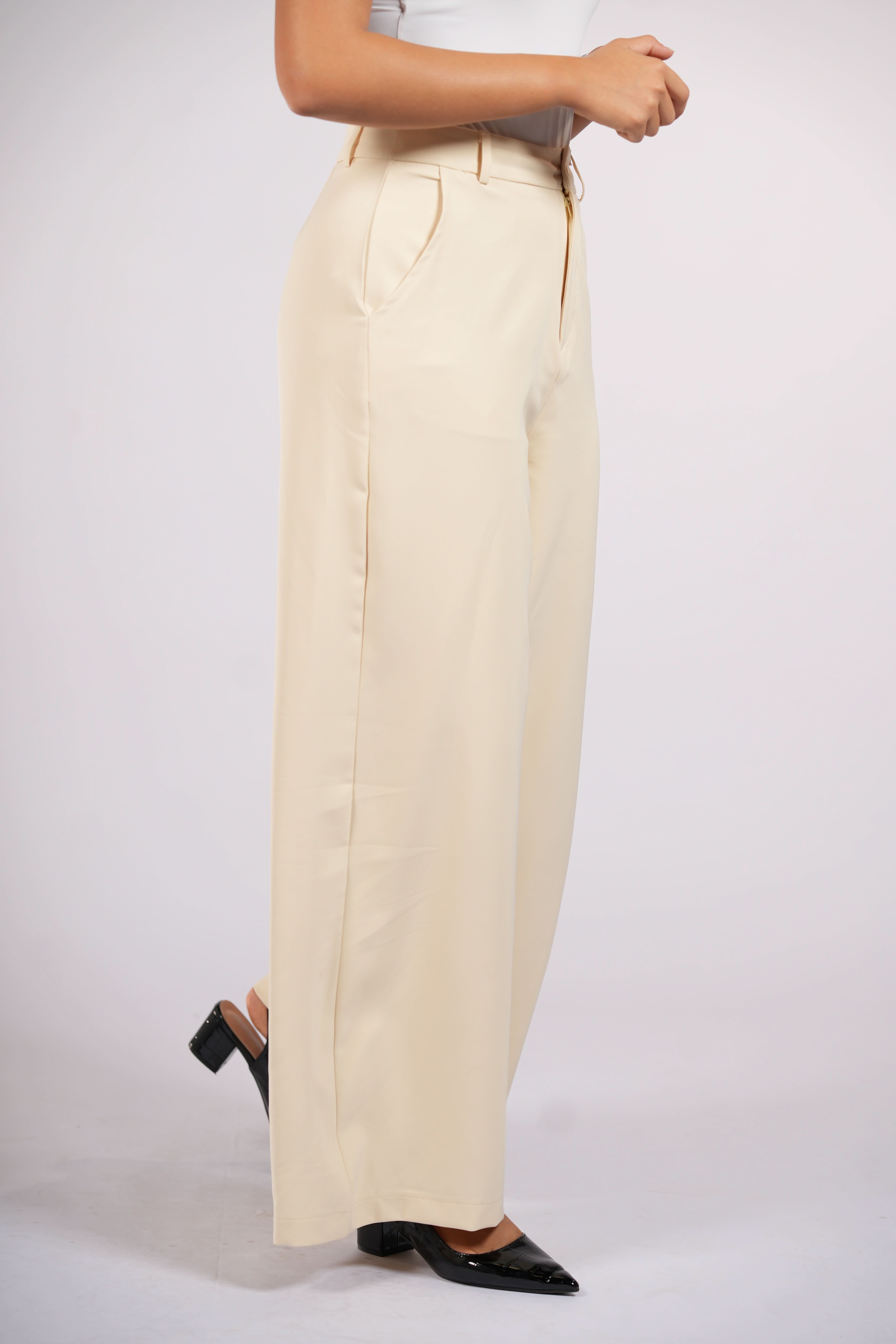 wide leg pants - butter yellow - Losyana.Shop