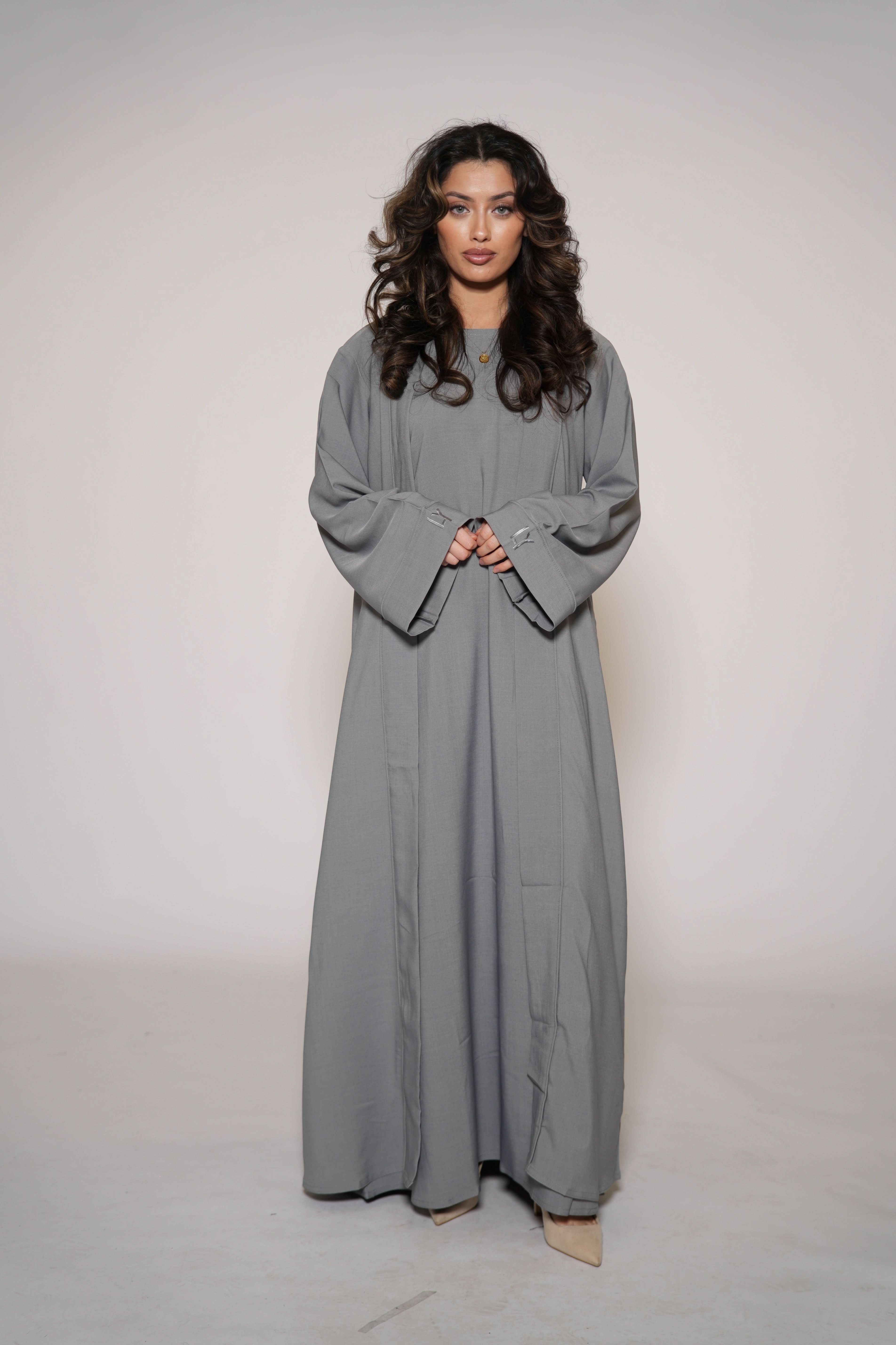 LY Linen Set - grey - Losyana.Shop