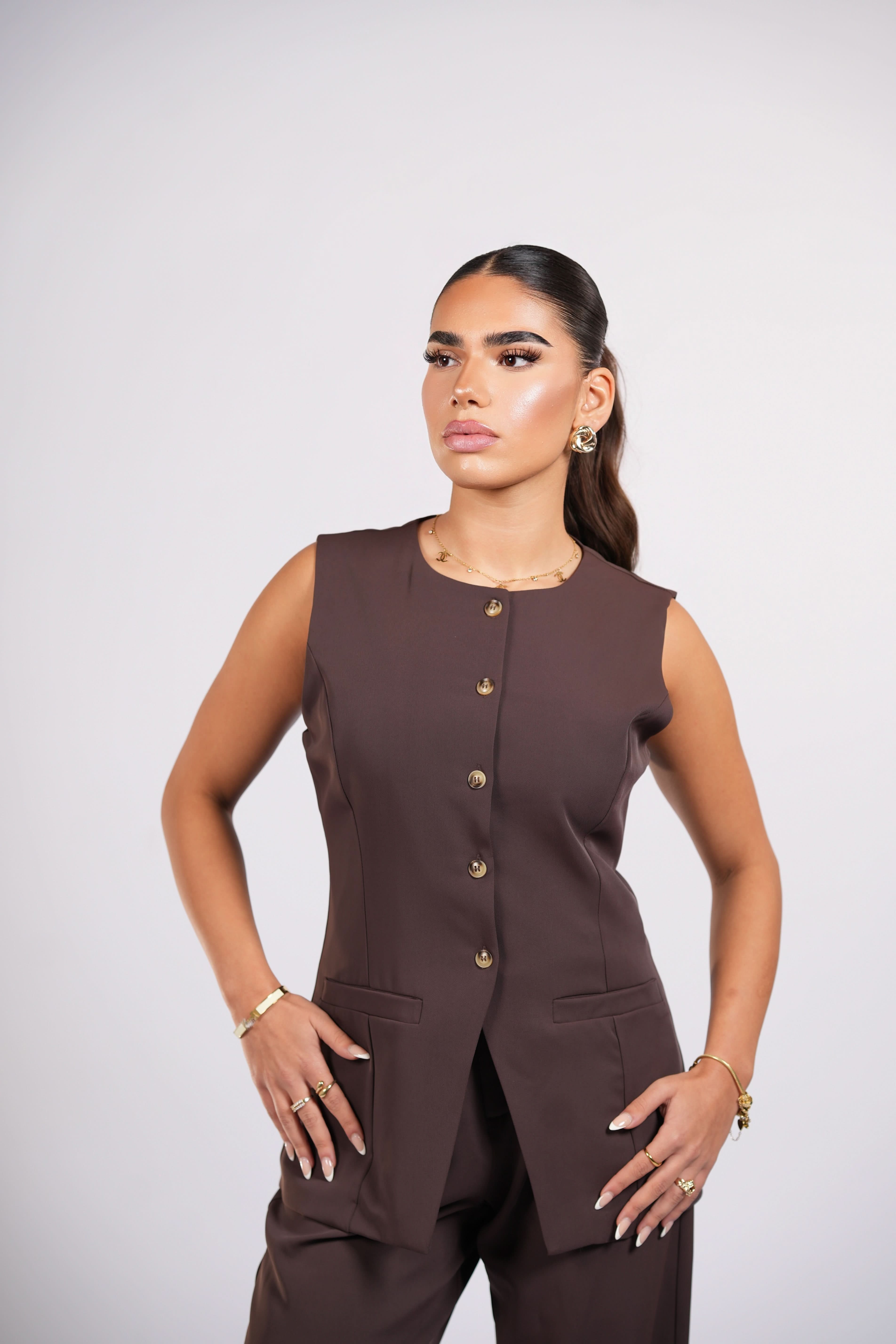 old vienna vest - espresso - Losyana.Shop