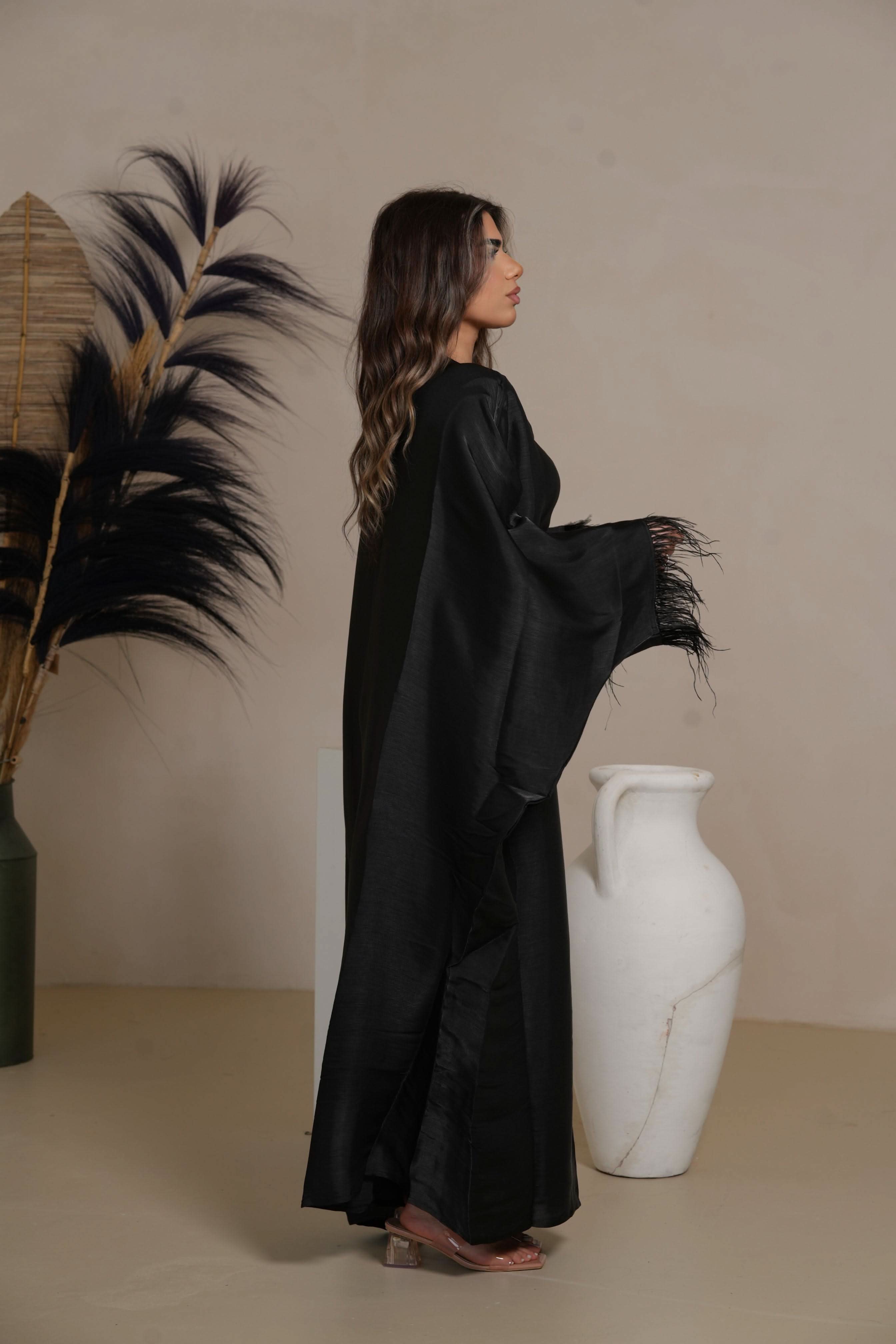 DXB Farasha Abaya - black - Losyana.Shop
