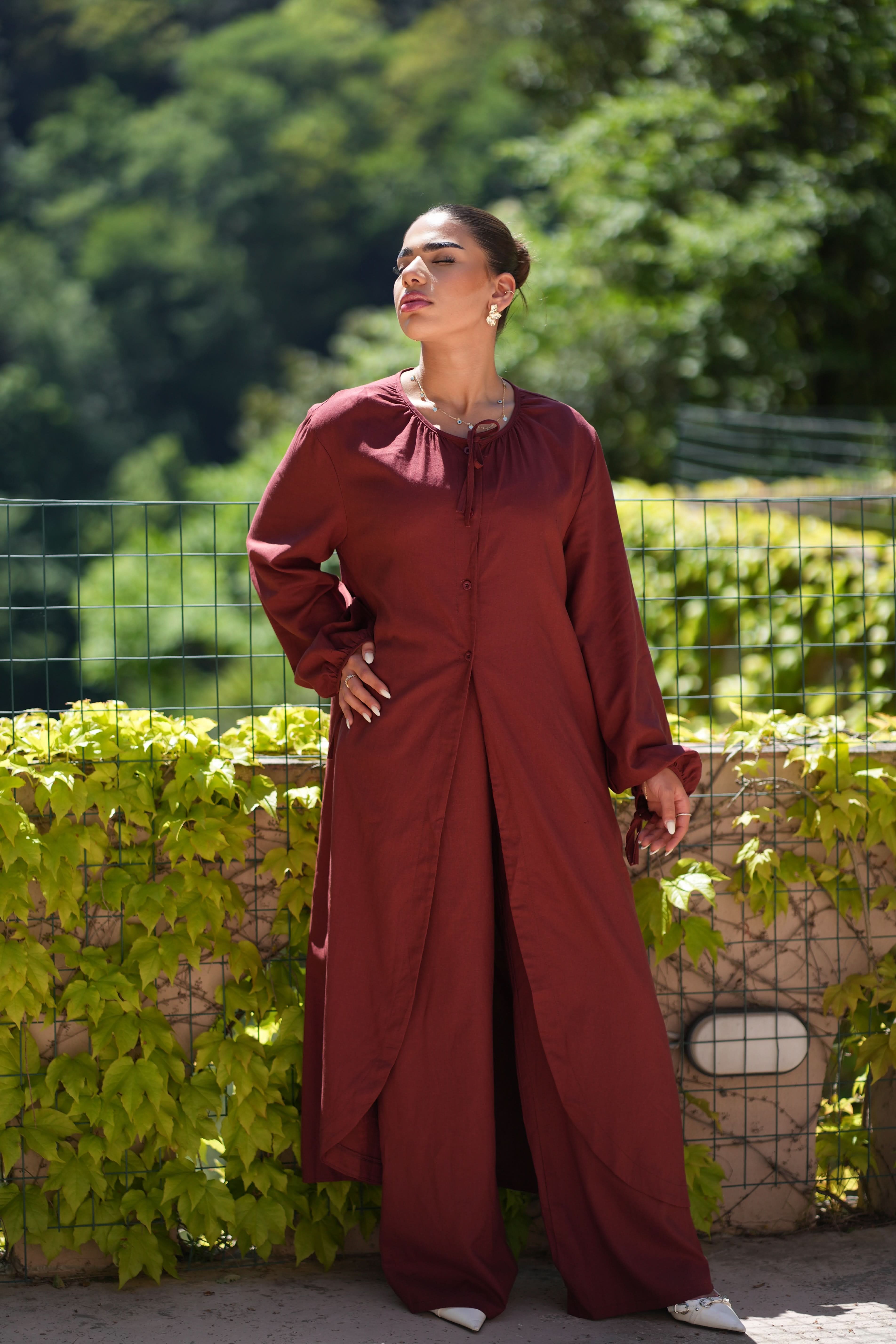 MEDITERRANEAN BREEZE SET - MAROON - Losyana.Shop