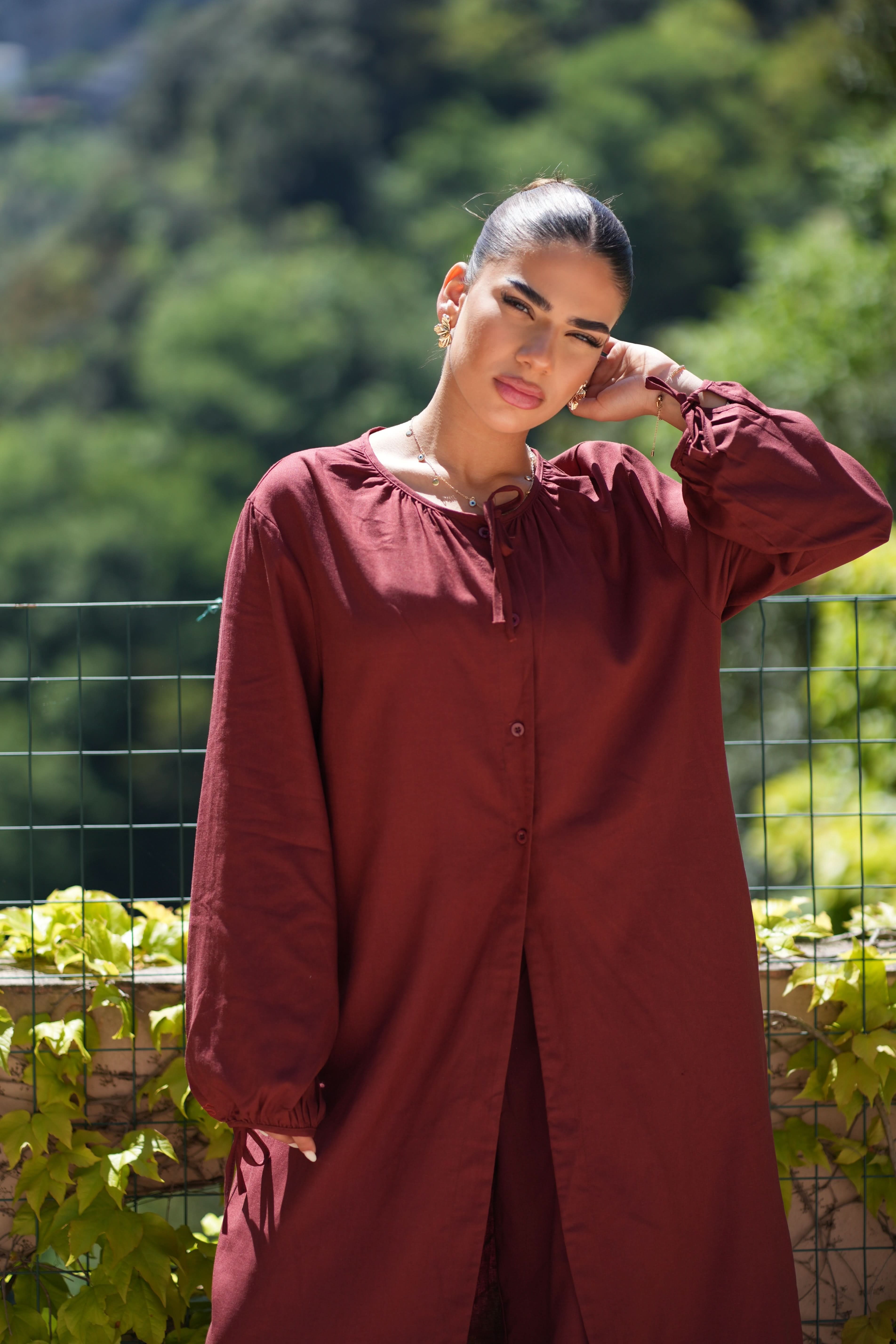 MEDITERRANEAN BREEZE SET - MAROON - Losyana.Shop