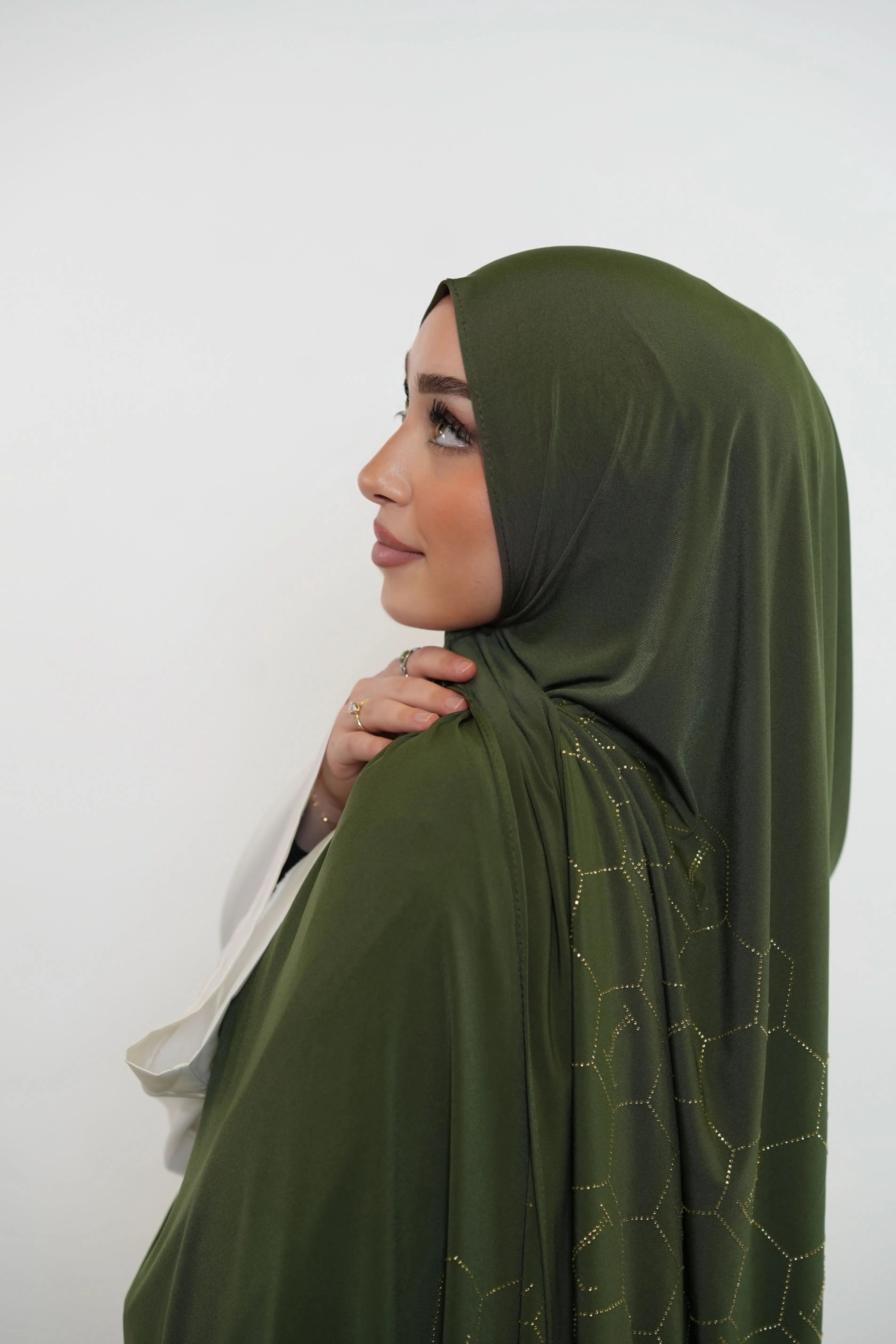 Premium Jersey Strass “L” - army green - Losyana.Shop