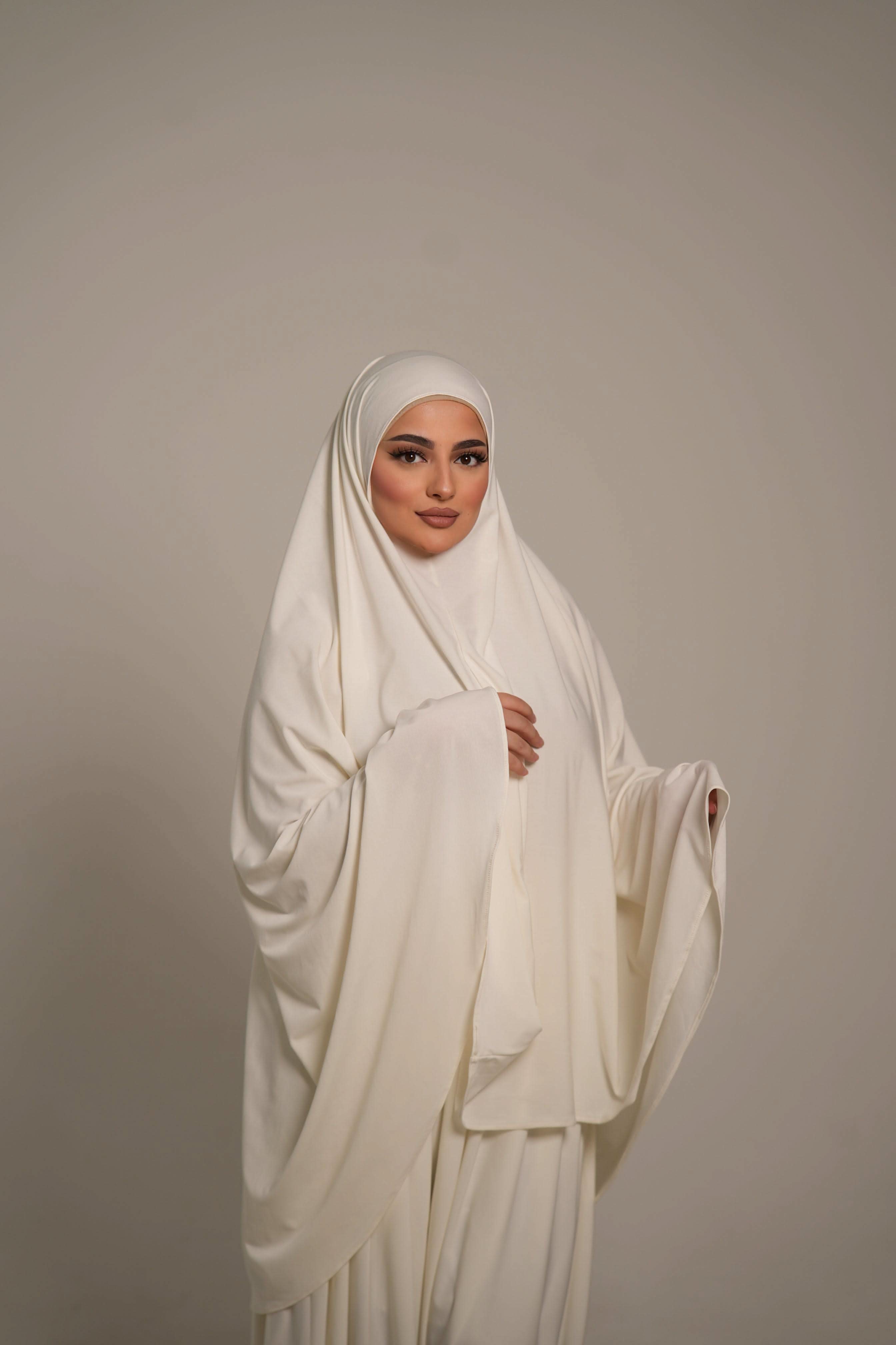 Premium Khimar Set - off white - Losyana.Shop