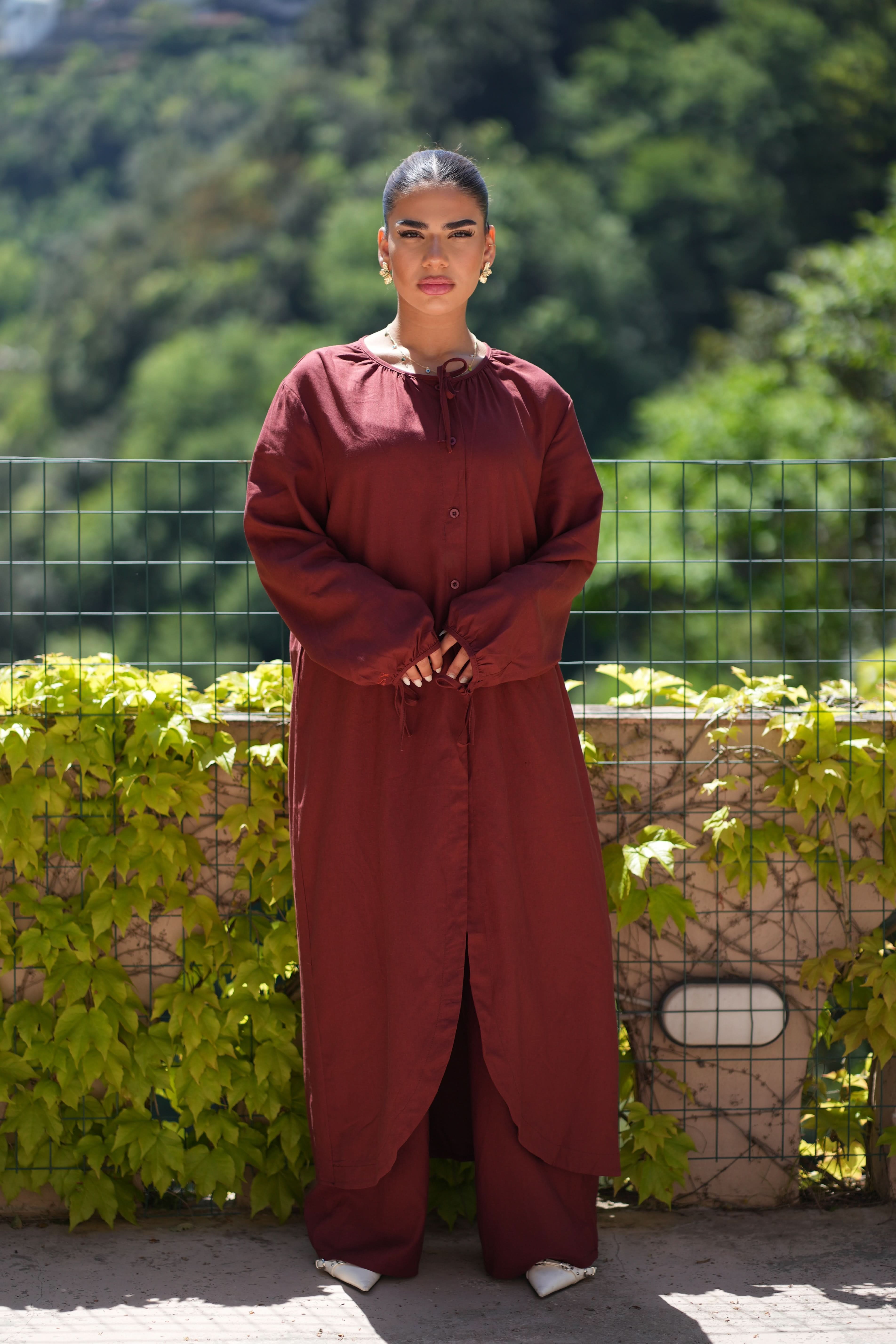 MEDITERRANEAN BREEZE SET - MAROON - Losyana.Shop