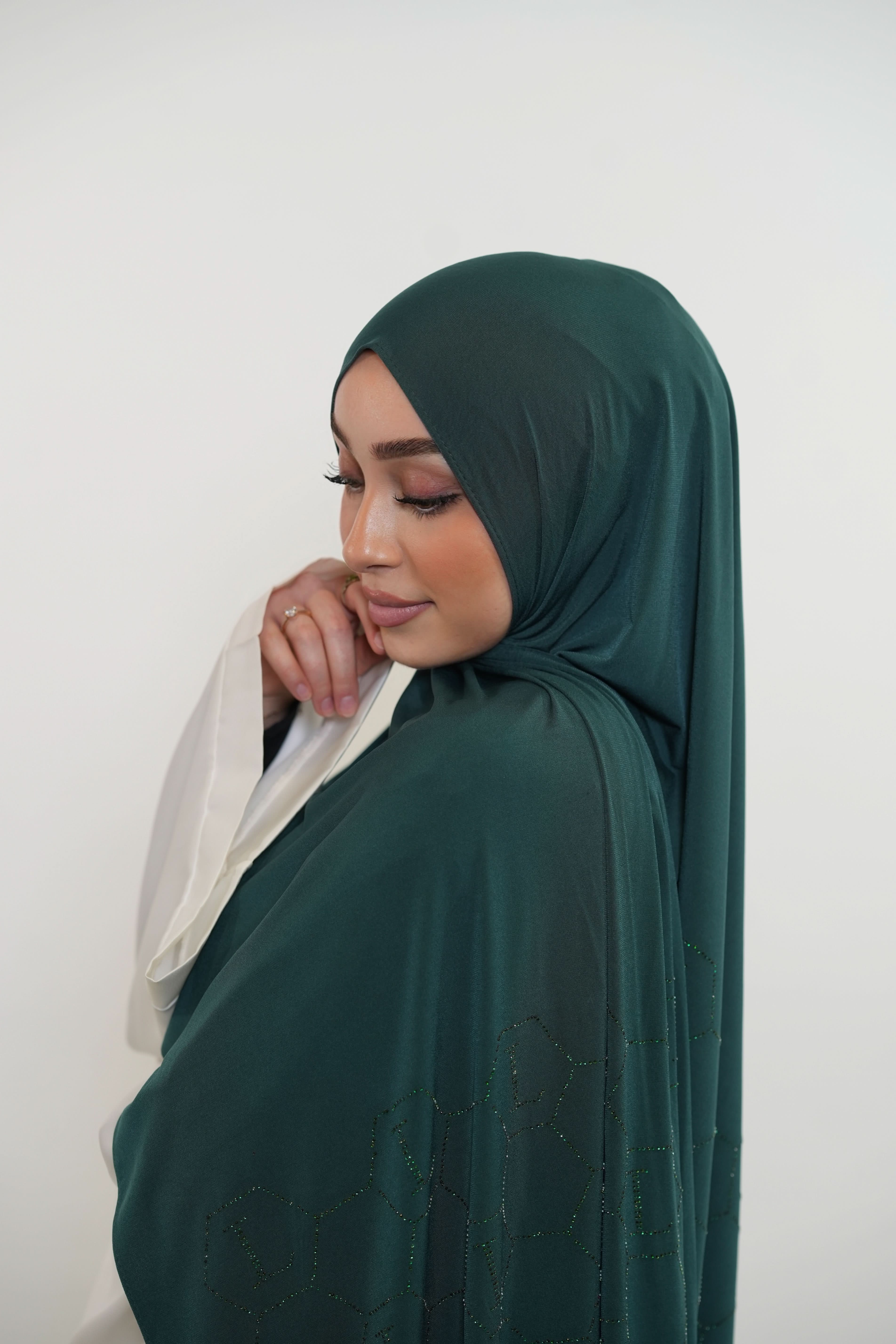 Premium Jersey Strass “L” - royal green - Losyana.Shop