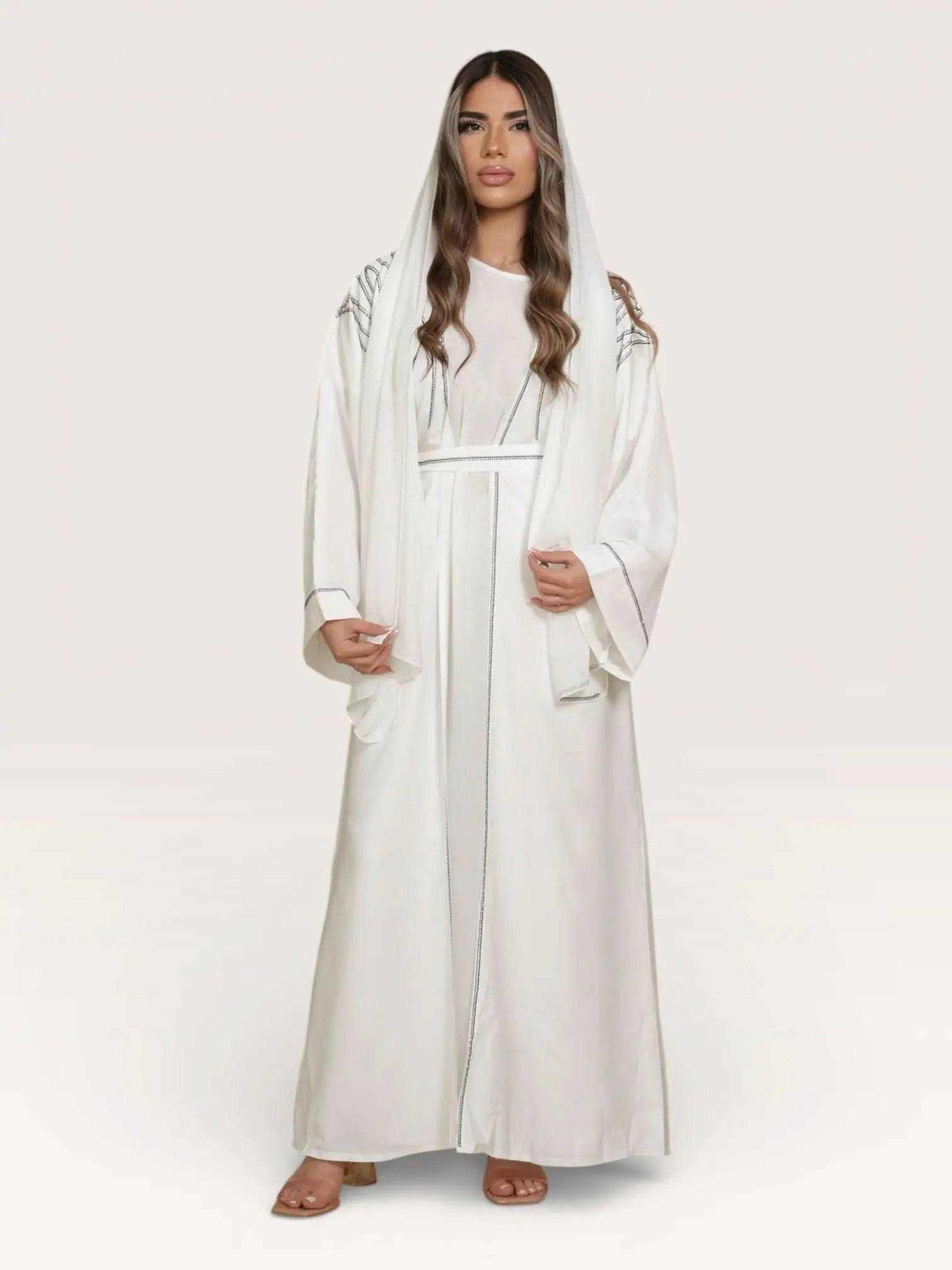 emirate abaya - white - Losyana.Shop