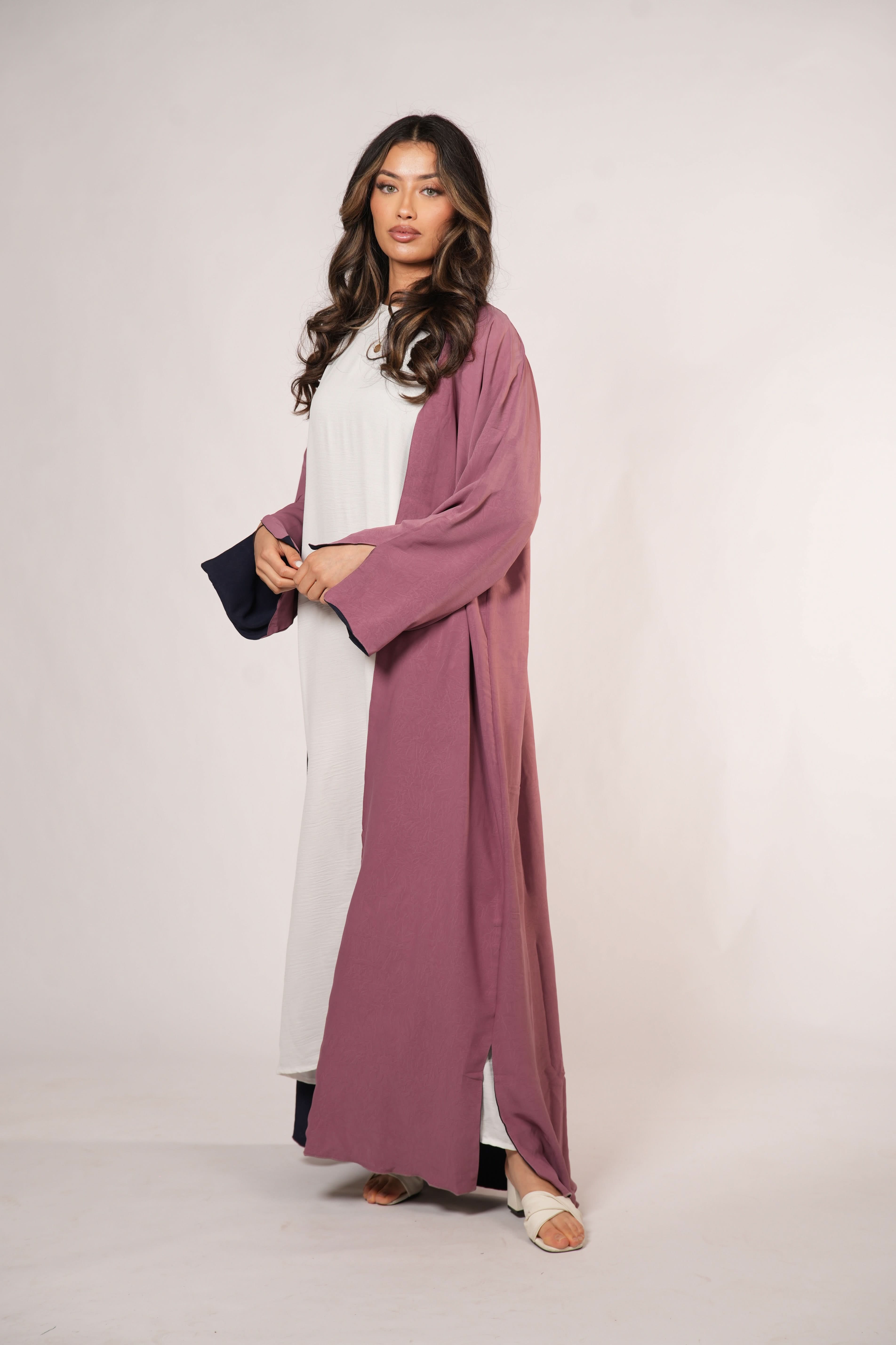 2 in 1 Abaya - rose/navy - Losyana.Shop