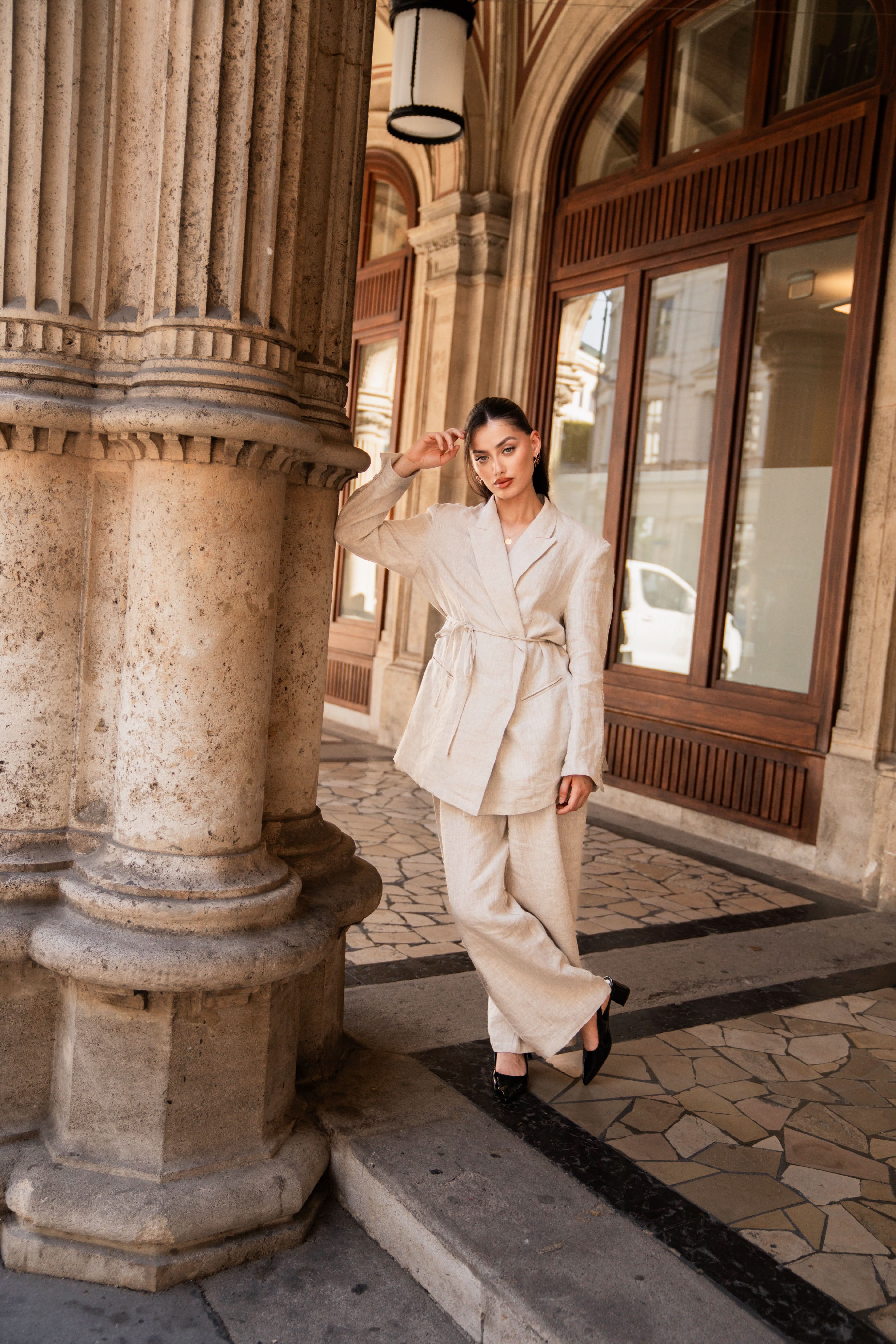 the premium linen blazer - Losyana.Shop
