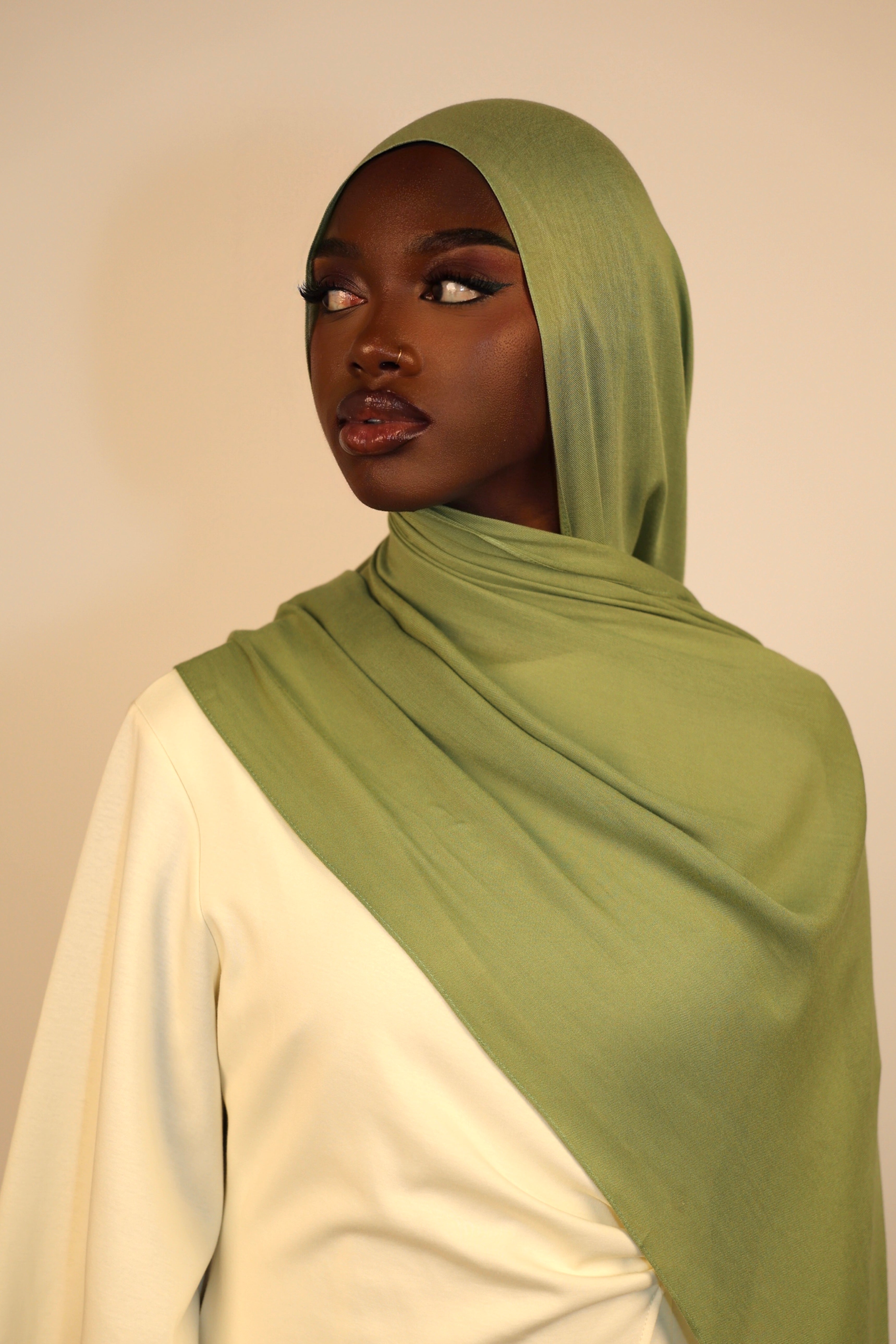 Lightweight Modal Hijab - Light Olive Green