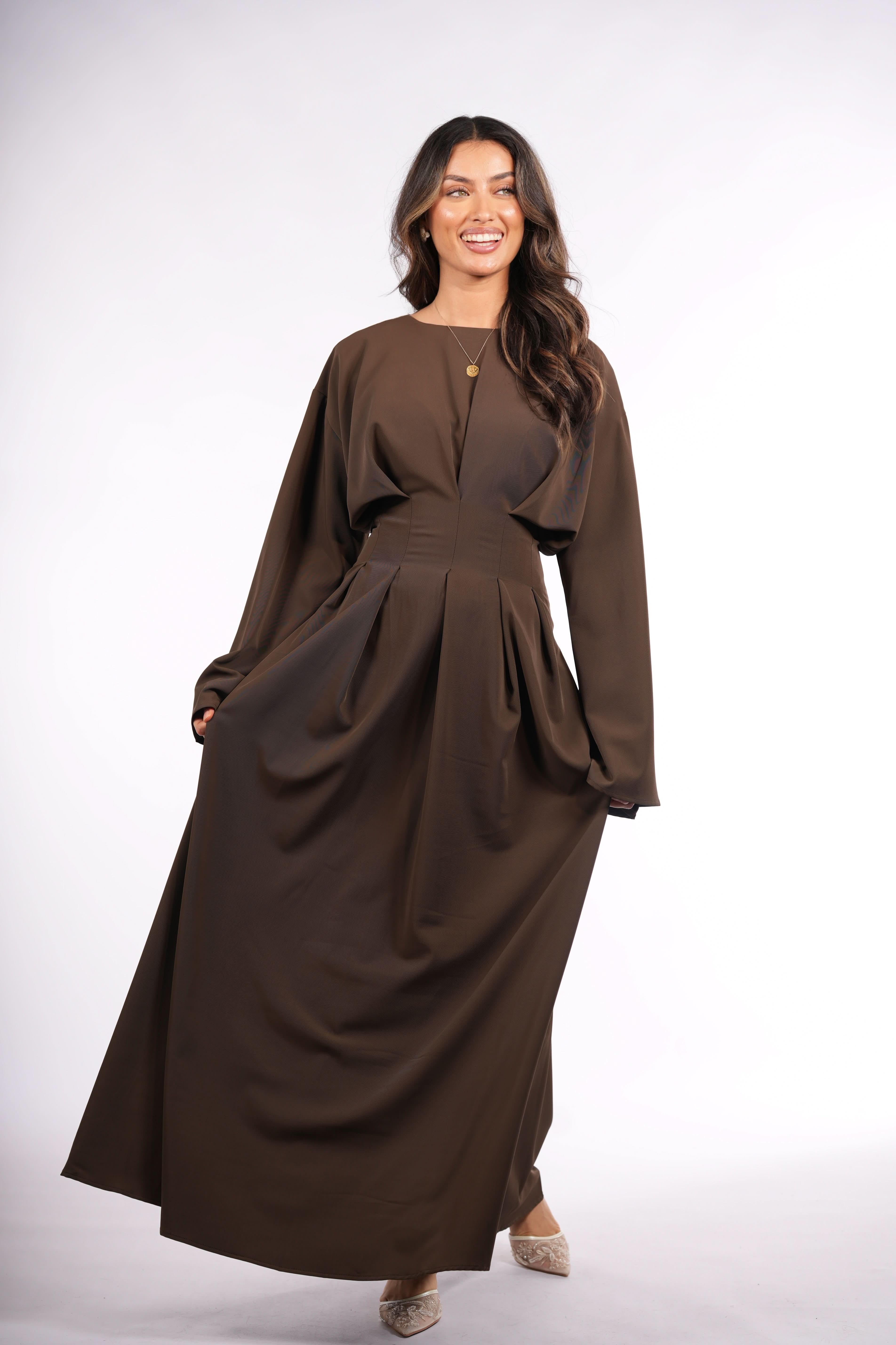 the corset dress - espresso - Losyana.Shop