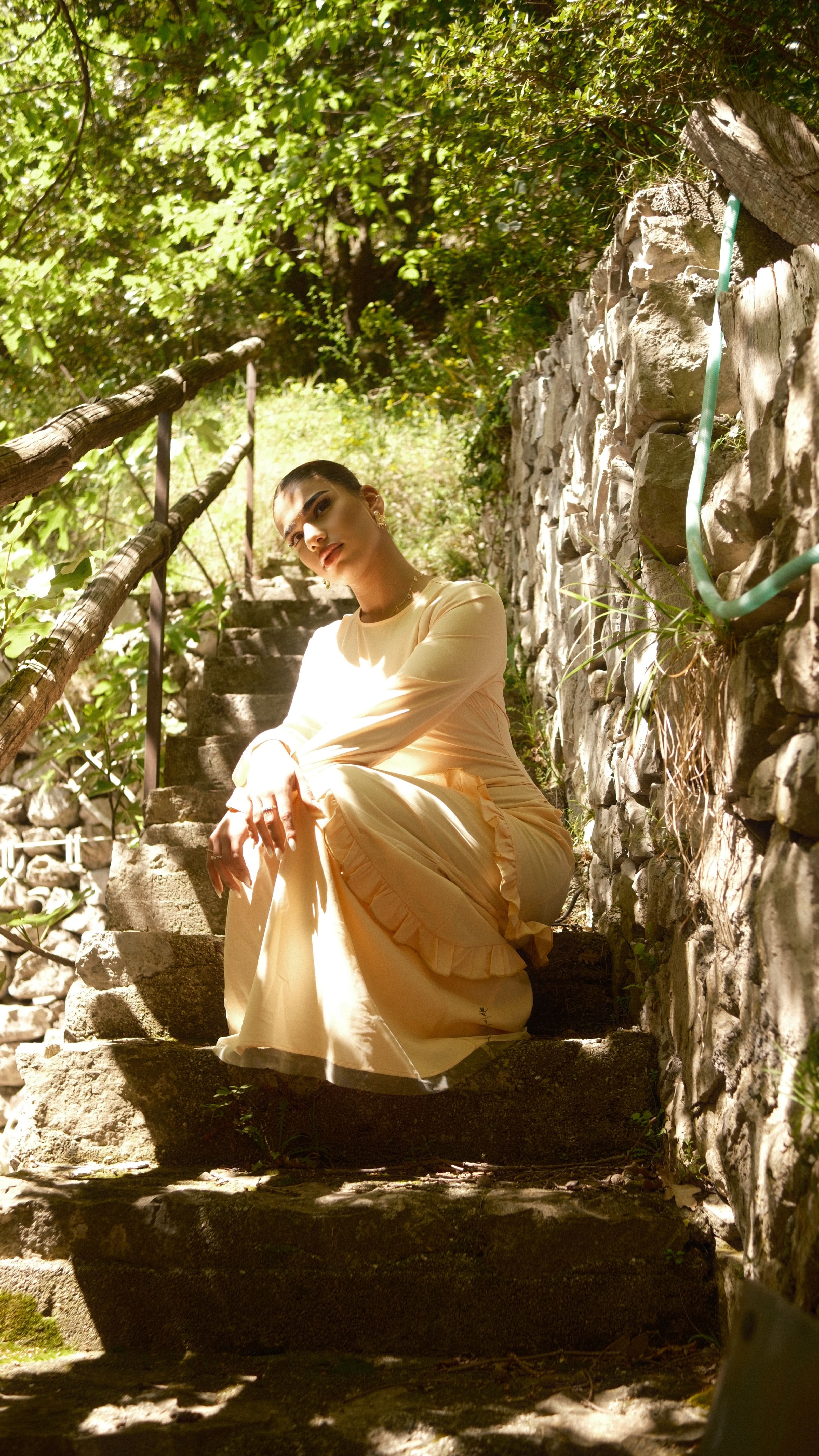 ROMANCE RUFFLE DRESS - APRICOT - Losyana.Shop